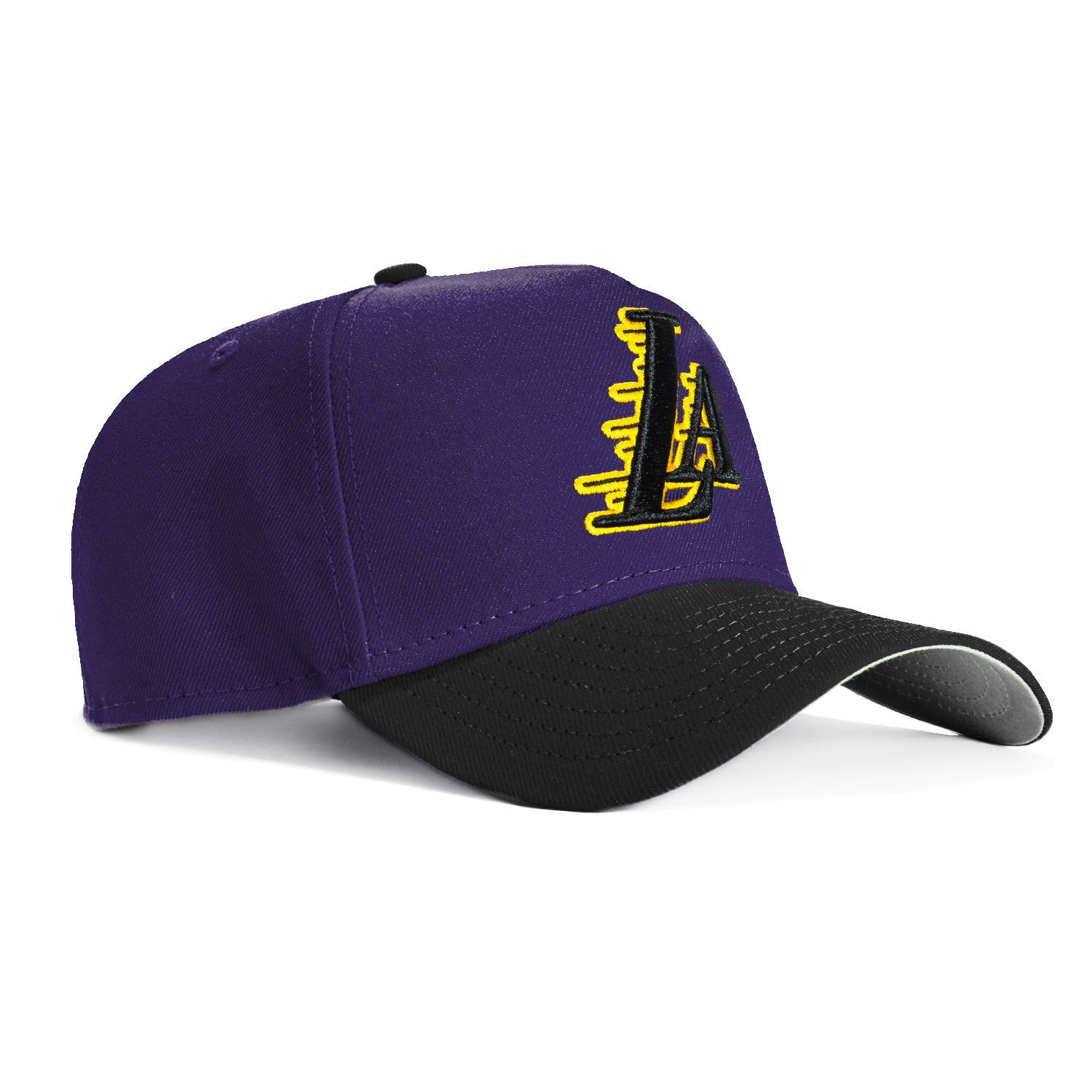 New Era 9Forty A-Frame Los Angeles Lakers Snapback Cap - Purple & Black Motion Hat for Men | NBA Basketball Fan Gear, Streetwear Fashion Accessory, Game Day Outfit