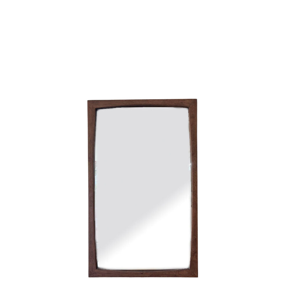 Philos Rectangular Wall Mirror - Natural Walnut Wood Frame, Modern Home Decor for Living Room, Bedroom & Entryway