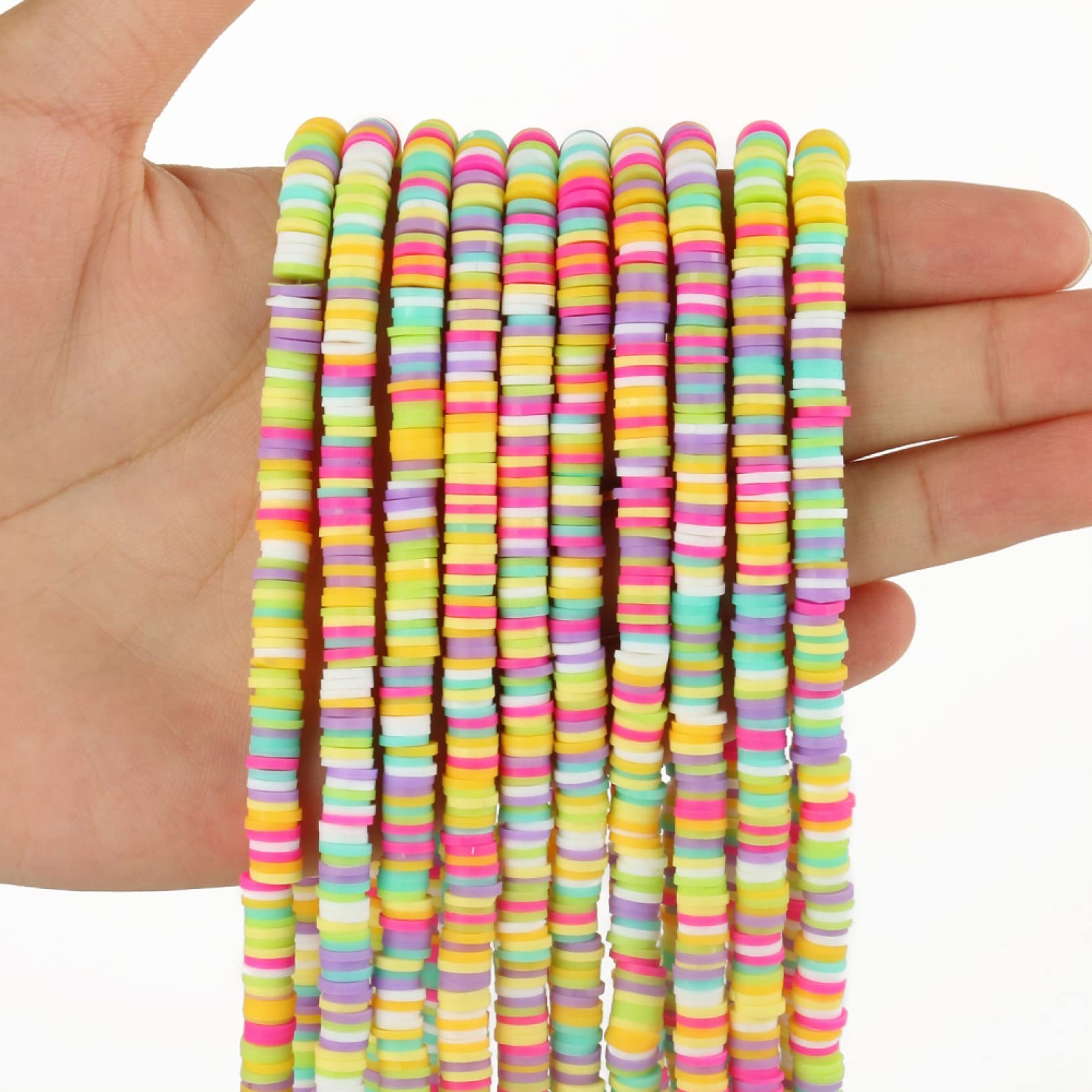 4mm & 6mm Polymer Clay Beads - Handmade Bohemian Spacer Beads for DIY Jewelry Making, Charm Bracelets & Necklace Supplies - Perfect for Boho Style Accessories & Craft Projects