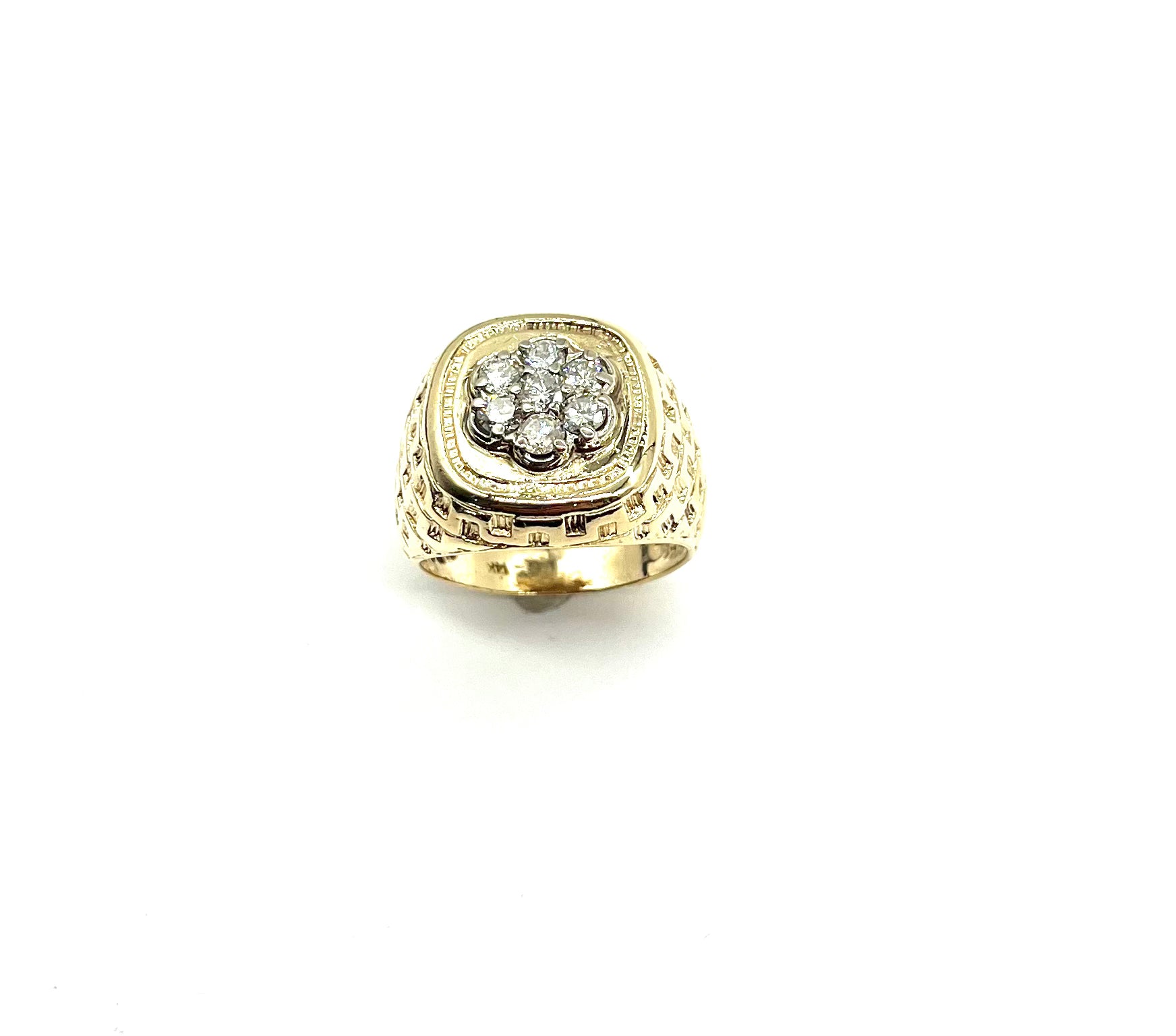 1ctw Men's Diamond Cluster Lattice Ring - Elegant Wedding Band & Anniversary Gift for Him