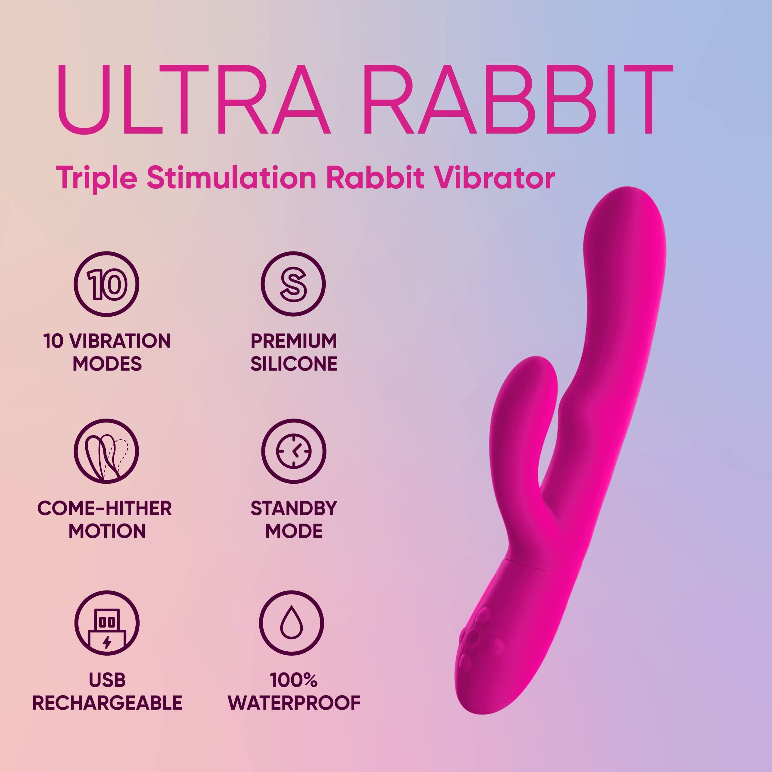 Premium G-Spot Vibrator for Women - 7 Speed USB Rechargeable Rabbit Vibrator with Discreet Pink Design - Personal Massager for Couples & Solo Play - Perfect for Sensual Exploration & Intimate Pleasure
