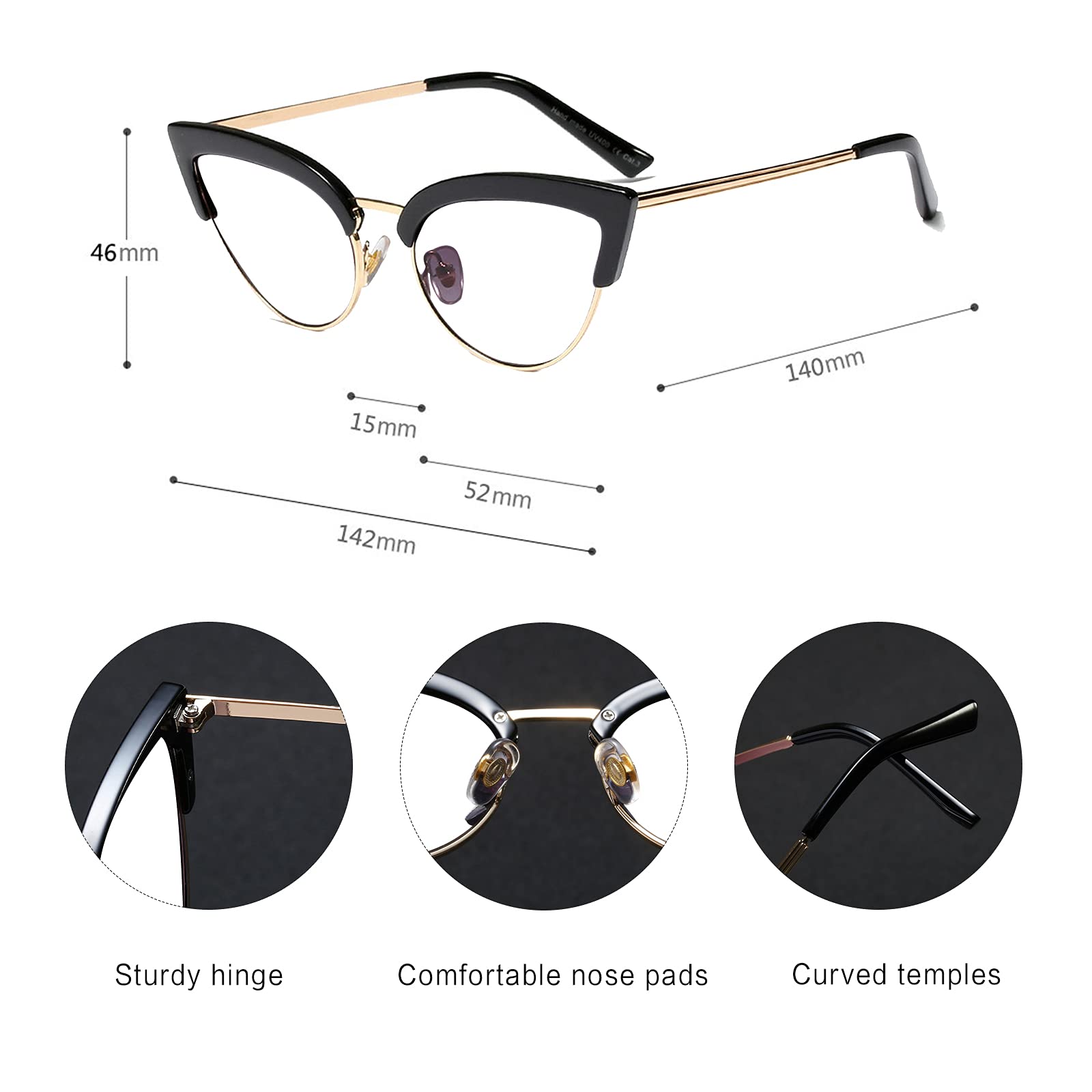 Unisex Cat Eye Reading Glasses - Bifocal Near & Far Vision Photochromic Magnifying Eyewear for Presbyopia - Perfect for Reading, Computer Work & Outdoor Activities