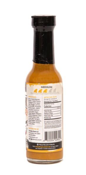 Spicy Shark Caribbean Reef Shark Scotch Bonnet Pepper Hot Sauce 5oz - Hot Ones Featured Island Style Hot Sauce for Wings, Tacos, Burgers & Seafood