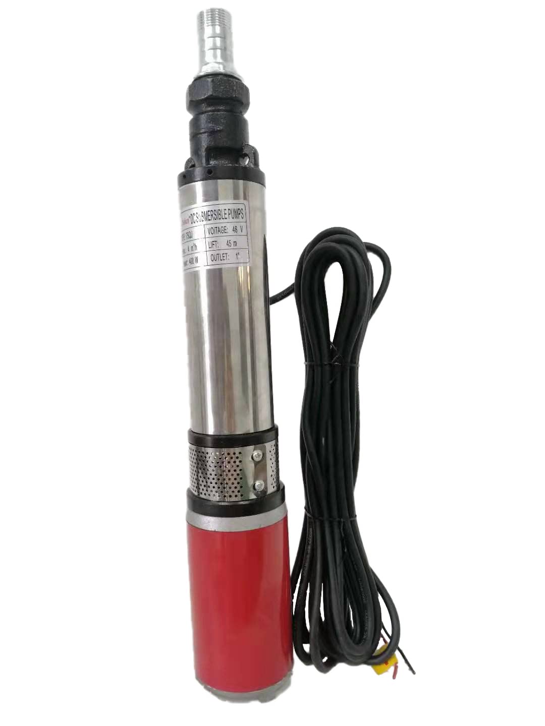 24V DC Solar Submersible Well Pump - 3 Inch Stainless Steel Deep Well Water Pump with 1