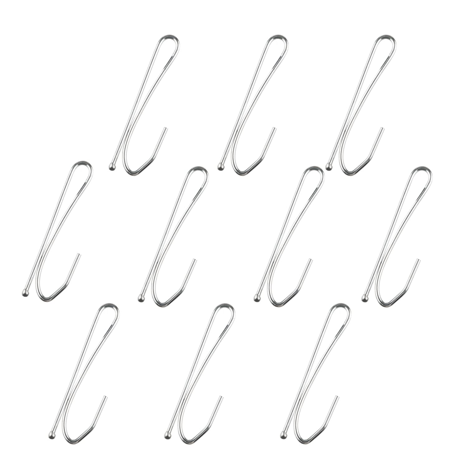 Premium Metal Curtain Hooks - 10PCS Silver Drapery Hooks (63x20mm) for Window, Door & Shower Curtains - Durable Hanging Solution for Home Decor & Room Dividers