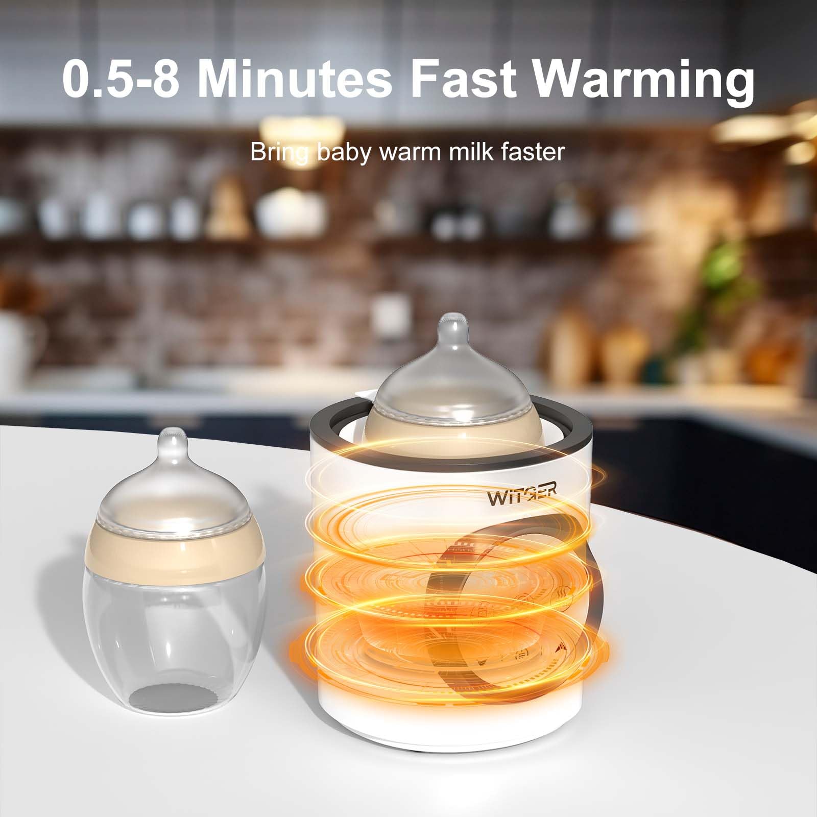 8-in-1 Baby Bottle Warmer and Sterilizer - Fast Heating with Precise Temperature Control, BPA-Free, for Defrosting, Food Warming & Constant Temperature Maintenance | Perfect for Nursery, Travel & On-the-Go Parents