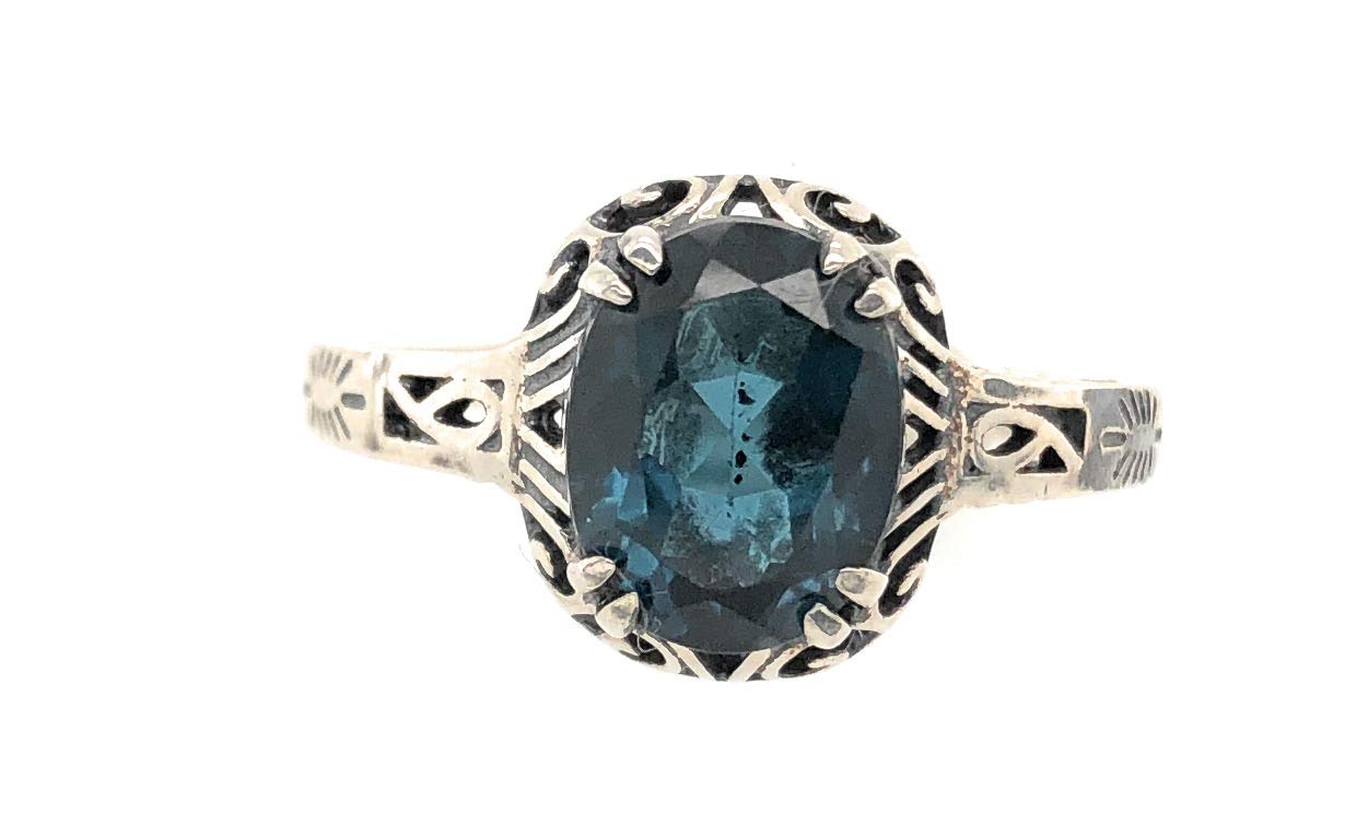 2ct London Blue Topaz 925 Sterling Silver Engagement Ring for Women - Size 6, 8, 9 - Natural Gemstone Wedding Band, Anniversary Gift for Her - Perfect for Proposals, Bridal Jewelry & Special Occasions
