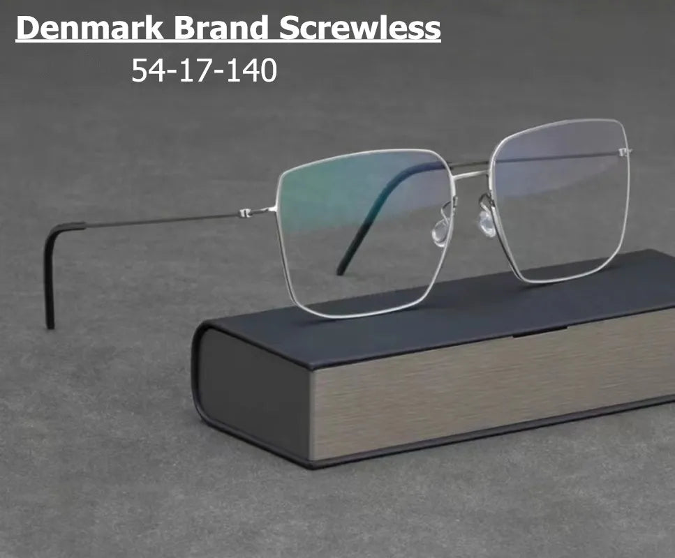 Aimee Unisex Full Rim Square Screwless Titanium Eyeglasses Frame 5511 - Lightweight Durable Glasses for Work, Reading & Fashion