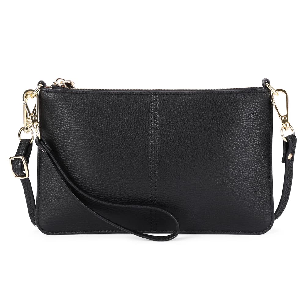 SENDEFN Genuine Leather Wristlet Clutch Purse for Women - RFID Blocking Crossbody Shoulder Bag with Multiple Card Slots - Perfect for Everyday Use, Travel & Shopping