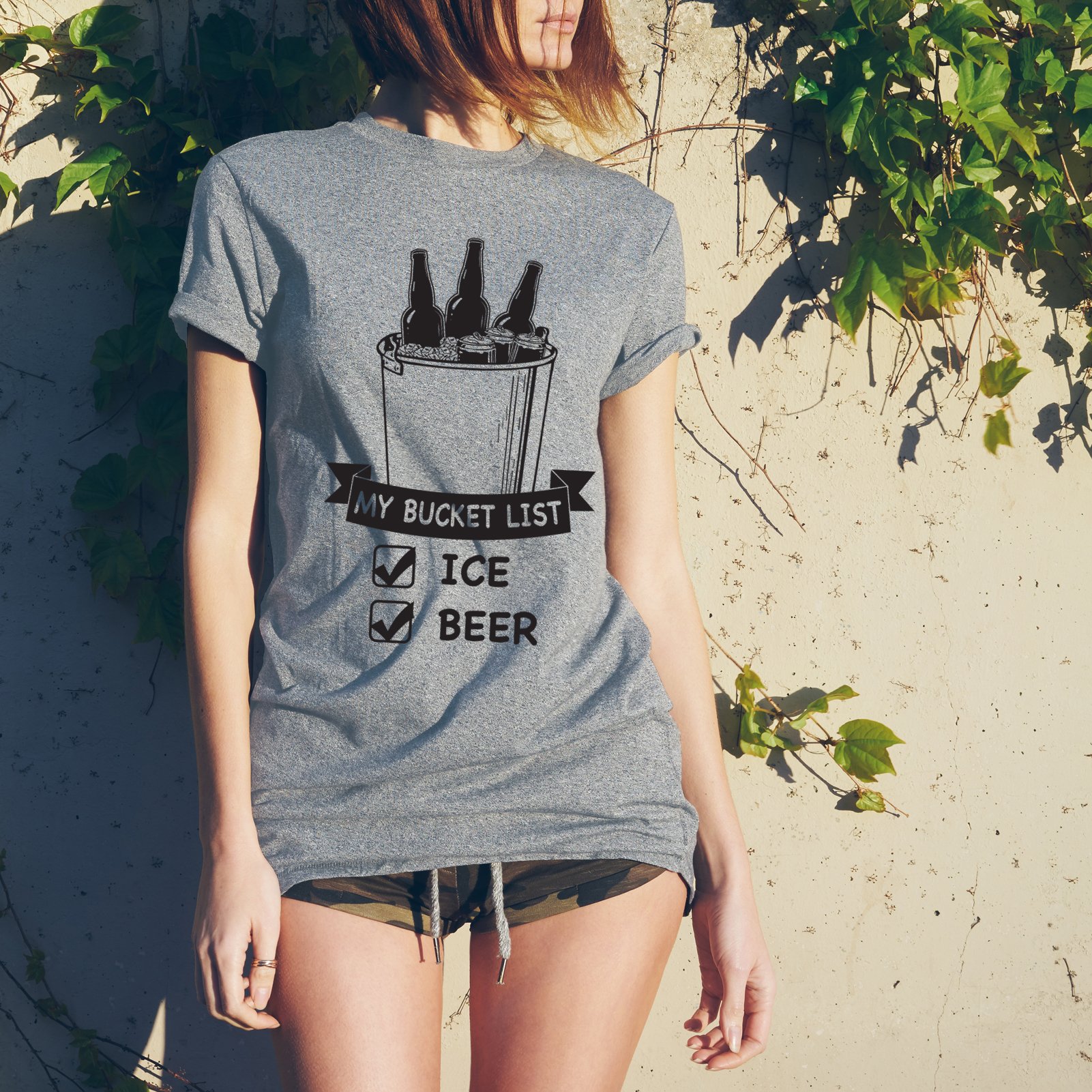 Funny Beer Bucket List Graphic T-Shirt - Cool Drinking Checklist Design for Men & Women - Perfect for Parties, Gifts, and Casual Wear
