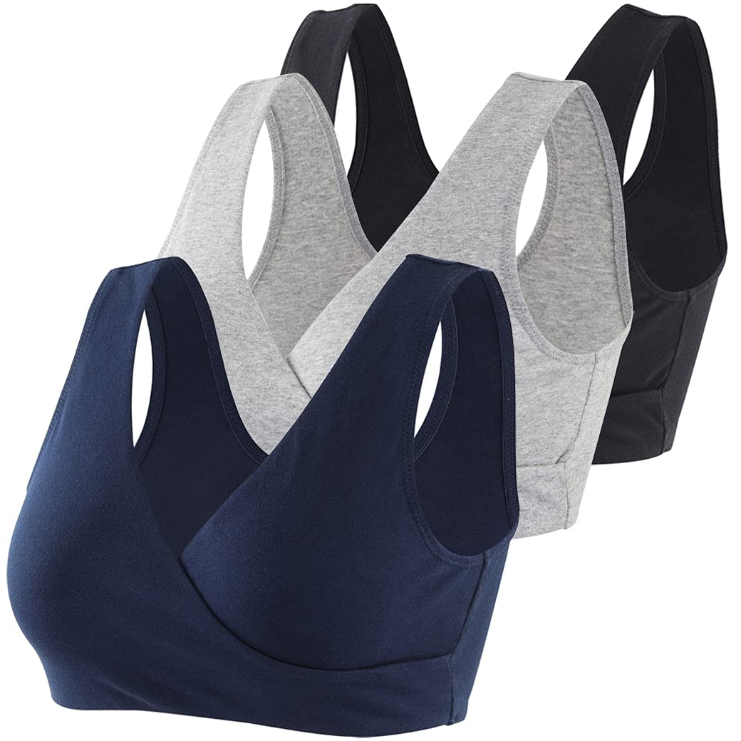 COLOMI Wireless Maternity Nursing Bra - Soft Cotton Breastfeeding Bra for Comfortable Sleep & Nursing - Perfect for Nighttime Feeding and Postpartum Comfort
