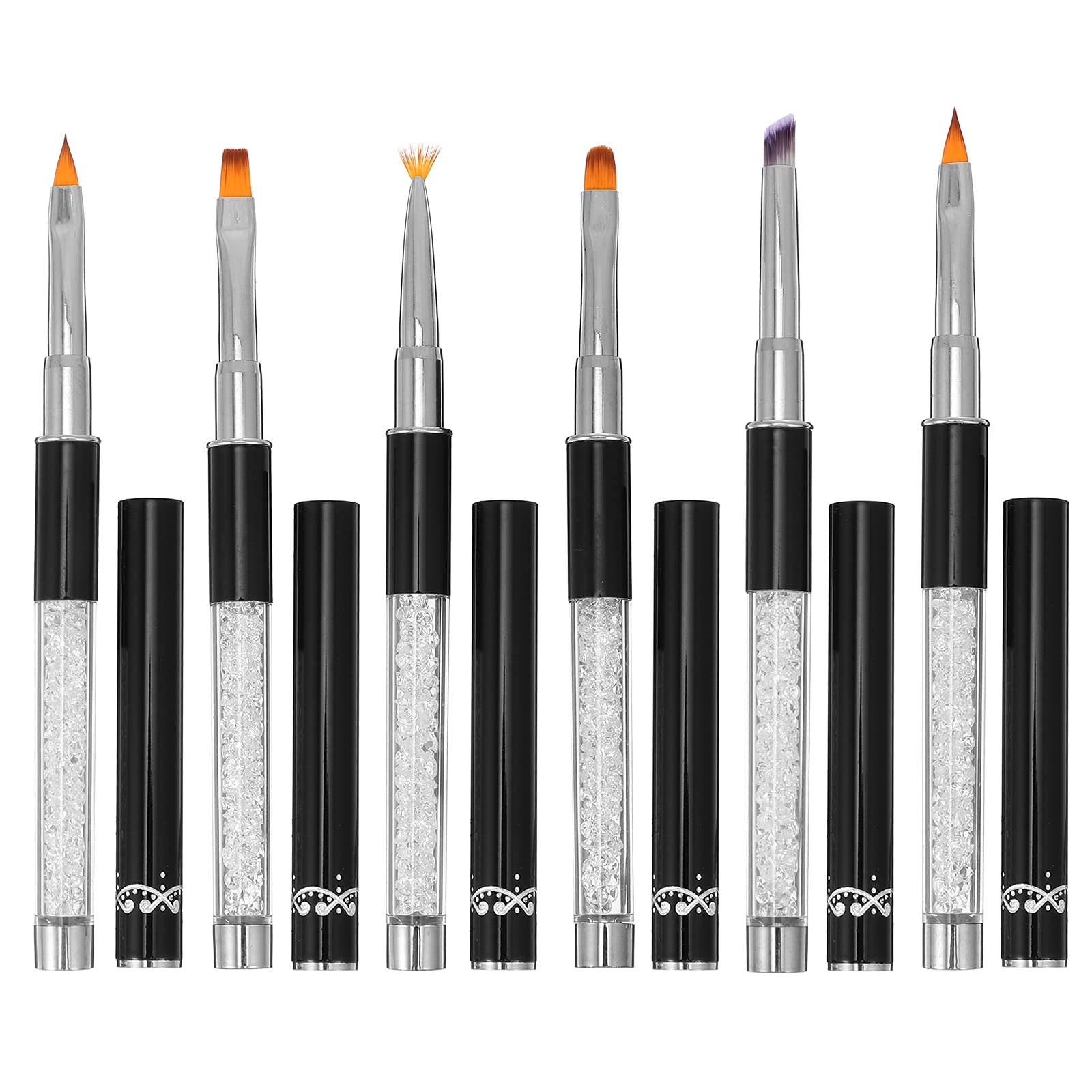 6Pcs Professional Nail Art Brushes Set - Fine Liner Brush for Manicure, Nail Design, DIY Salon & Home Use - Perfect for Gel Polish, Acrylic Nails & Detailed Nail Art Creations