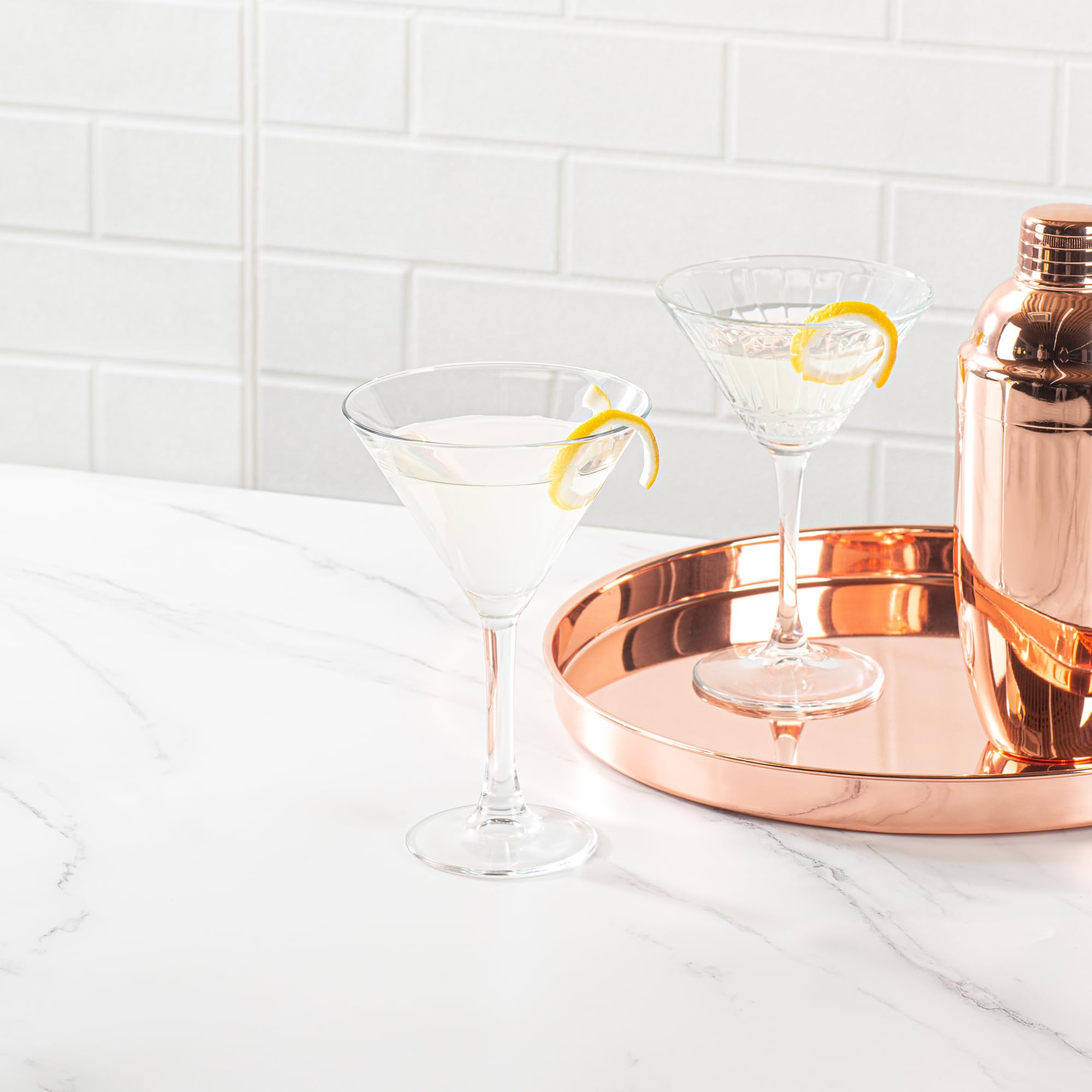 Premium Restaurantware Cascata 12-Piece 9oz Stemmed Martini Glass Set - Chip-Resistant Tempered Fine-Blown Glass Cocktail Glasses, Dishwasher Safe for Martinis, Cosmopolitans & Cocktail Parties | Elegant Barware for Home Entertaining & Professional Mixology