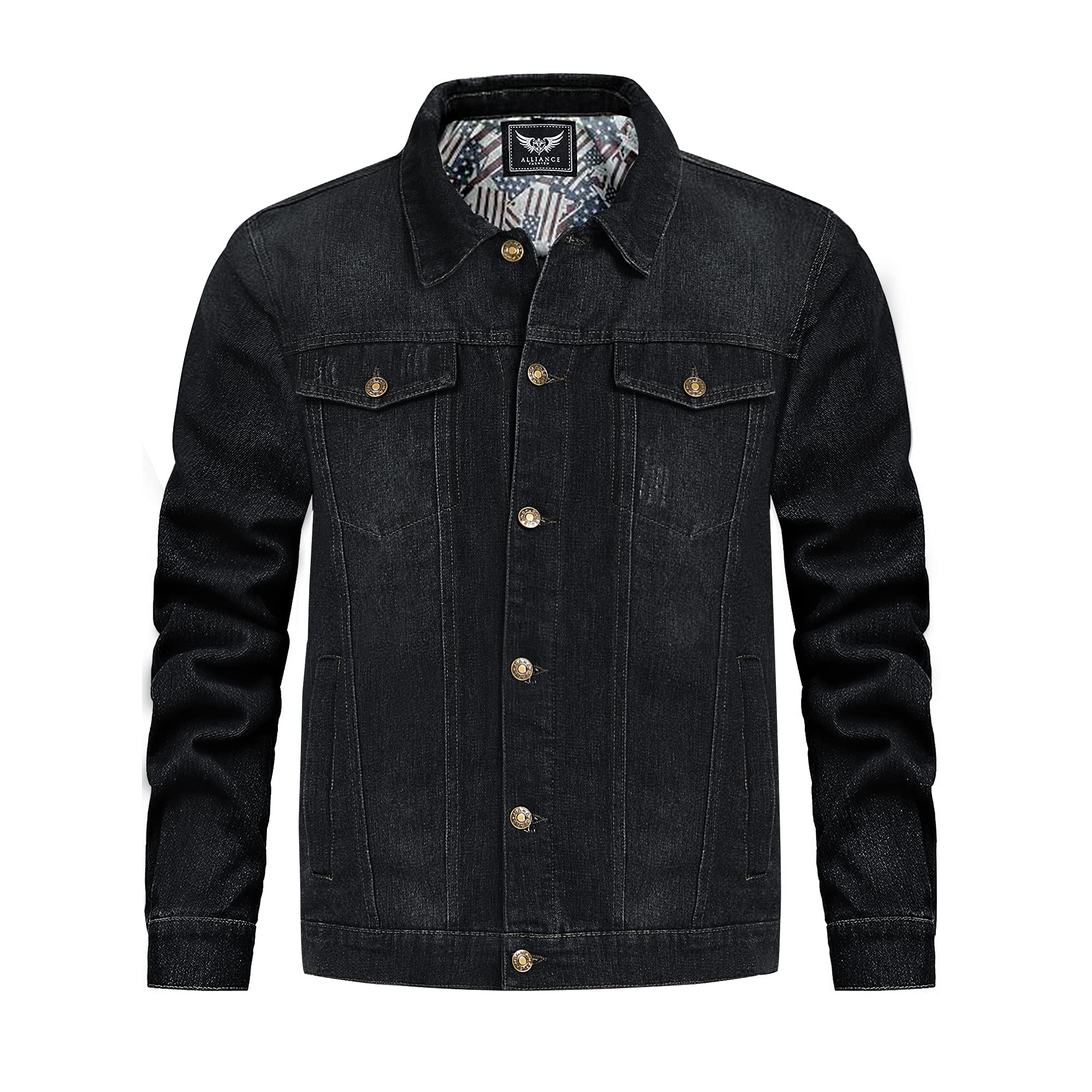 Men's Slim Fit Ripped Denim Jacket - Classic Casual Trucker Jean Coat for Everyday Wear | Street Style, Layering & Outdoor Activities