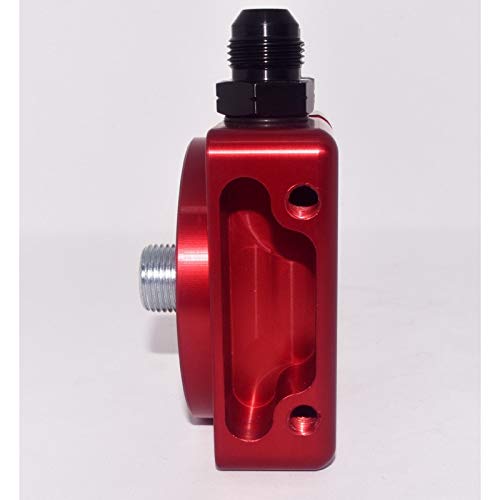 High-Performance Billet Oil Manifold - Red Anodized - Compatible with Dune Buggies & Off-Road Vehicles - Perfect for Racing, Sand Dunes & Off-Road Adventures