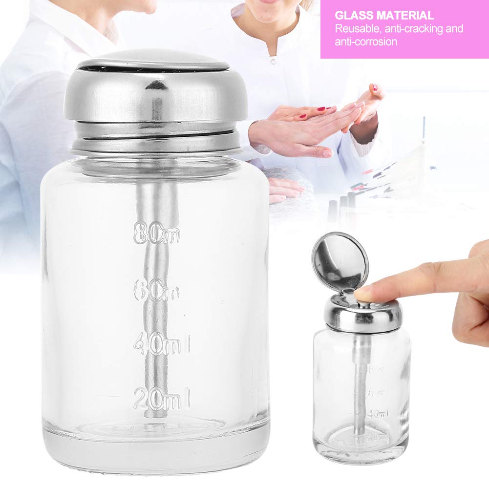 Professional Glass Nail Polish Remover Pump Dispenser - Empty Liquid Container for Nail Art & Manicure Tools | Perfect for Salon, Home Use & DIY Nail Care