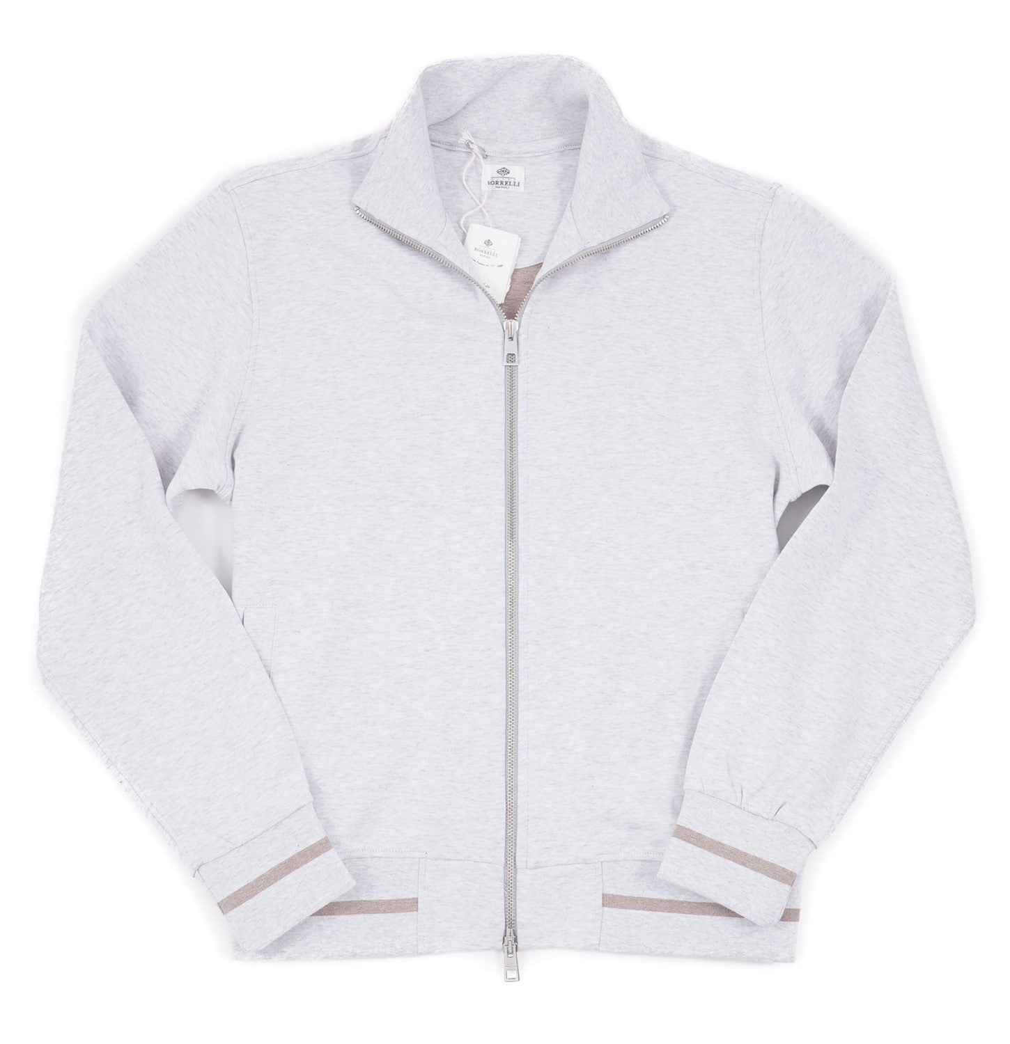 Borrelli Jersey Cotton Athletic Jacket - Lightweight Breathable Men's Running Jacket for Outdoor Sports & Casual Wear