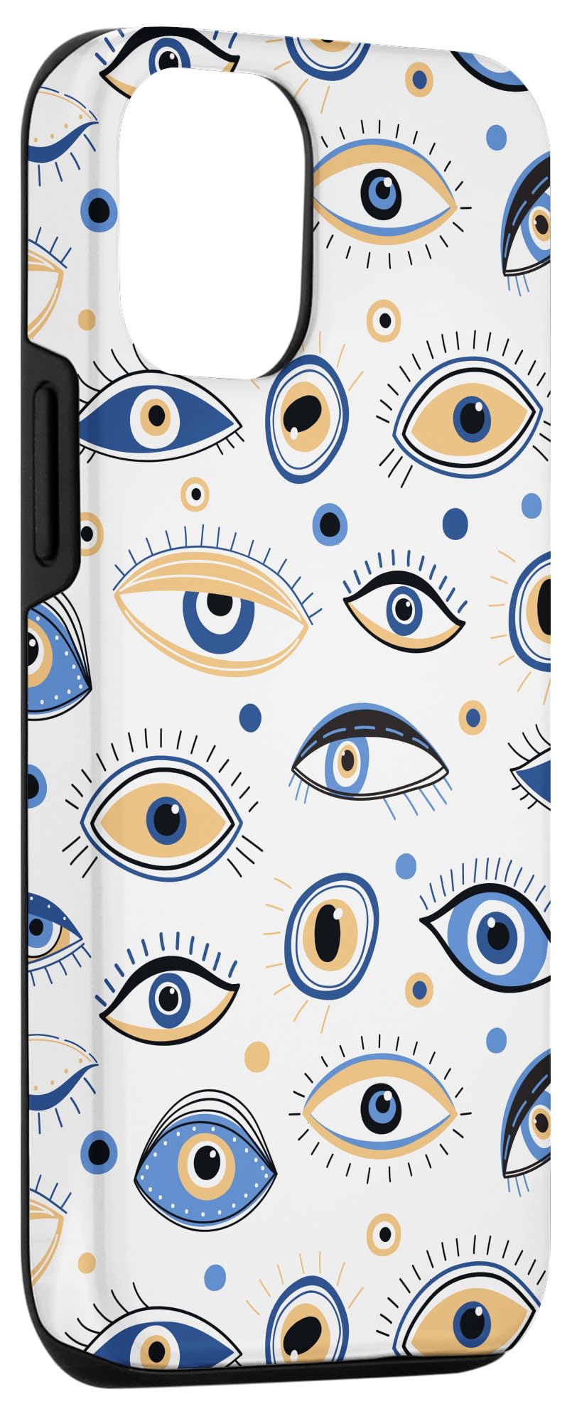 iPhone 12/12 Pro Evil Eye Amulet Phone Case - Good Vibes White Protective Cover for Daily Use & Travel