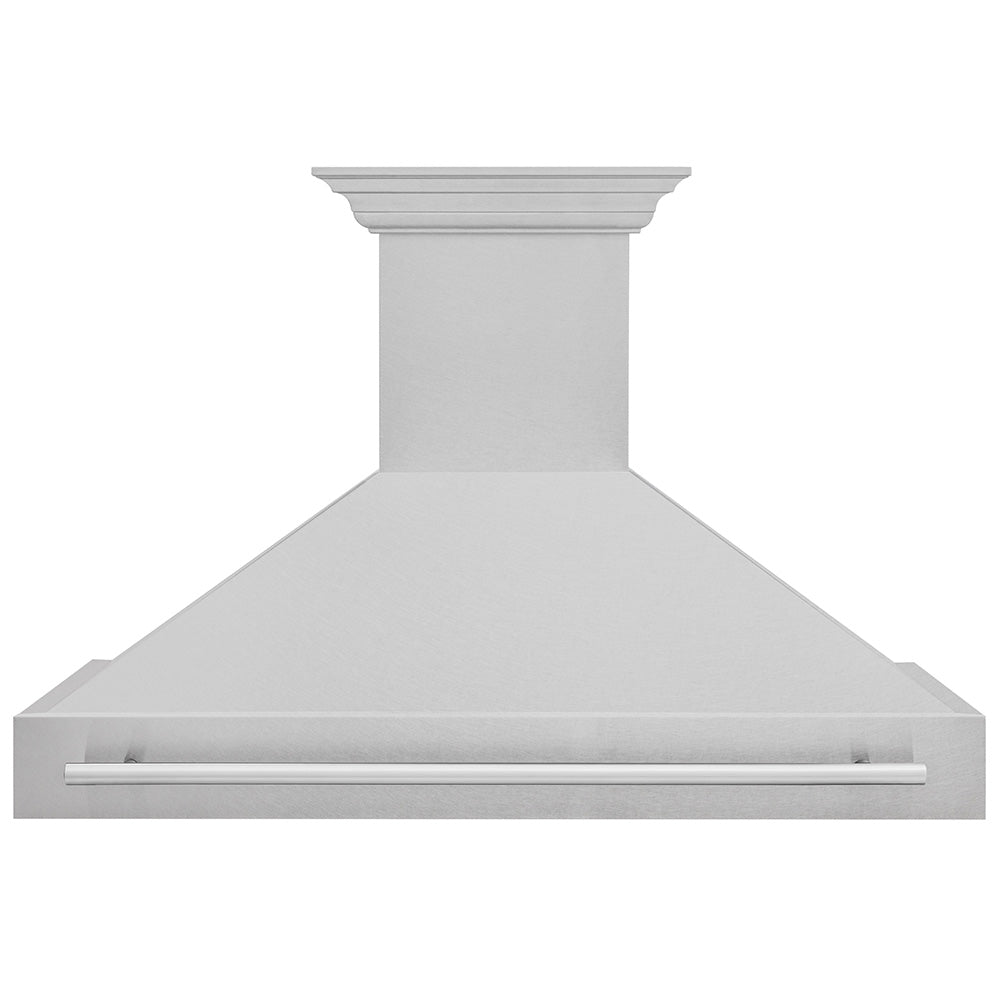 ZLINE 48-Inch Stainless Steel Wall Mount Range Hood with Satin Finish & Stainless Steel Handle (8654SNX 48) - Powerful Kitchen Ventilation for Gas Stoves & Cooking Areas