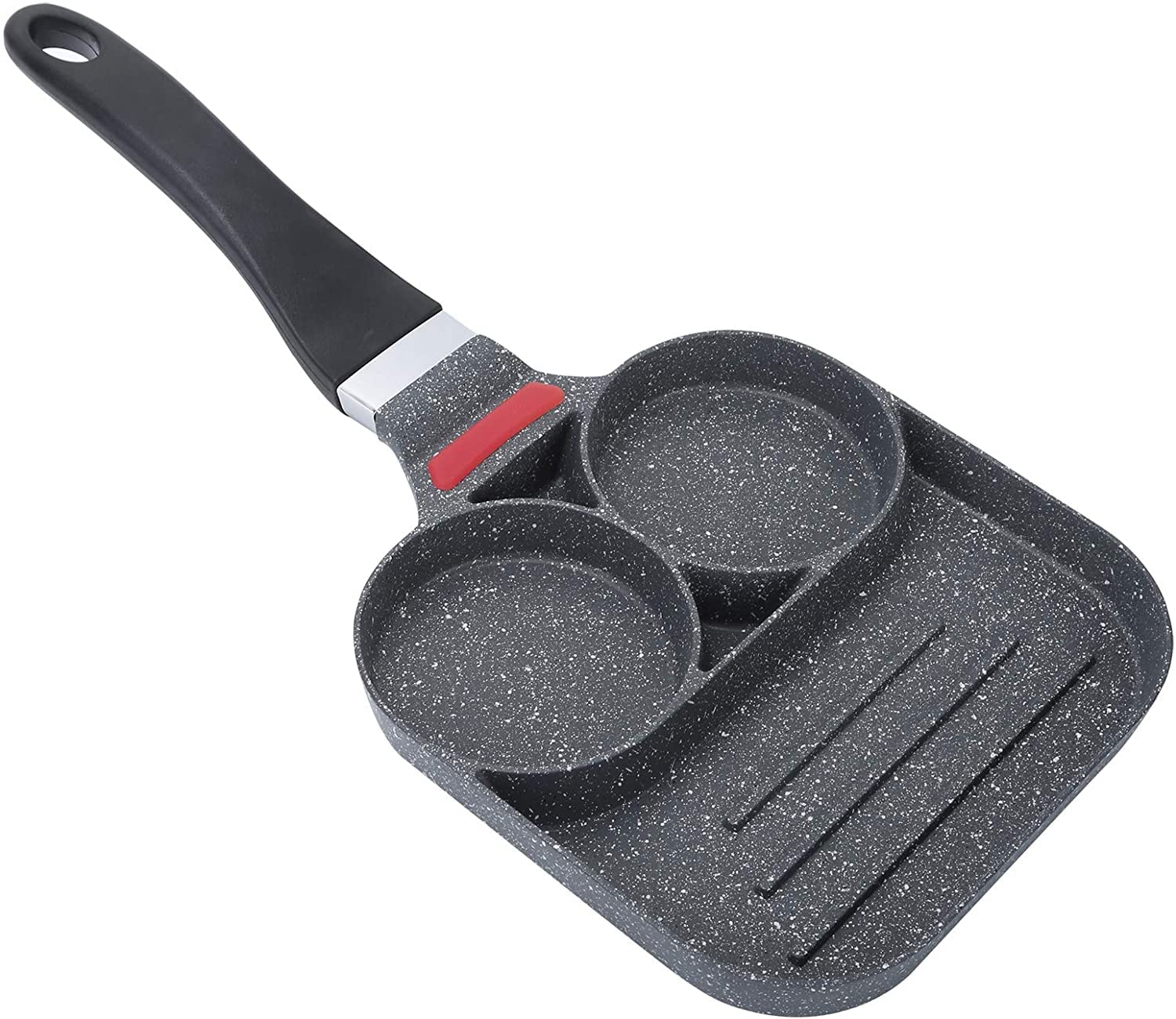 Nonstick Pancake Pan - 3 Cup Egg Frying Pan for Gas Stove, Perfect for Breakfast, Steak & Pancakes - Ideal for Home Cooking & Camping