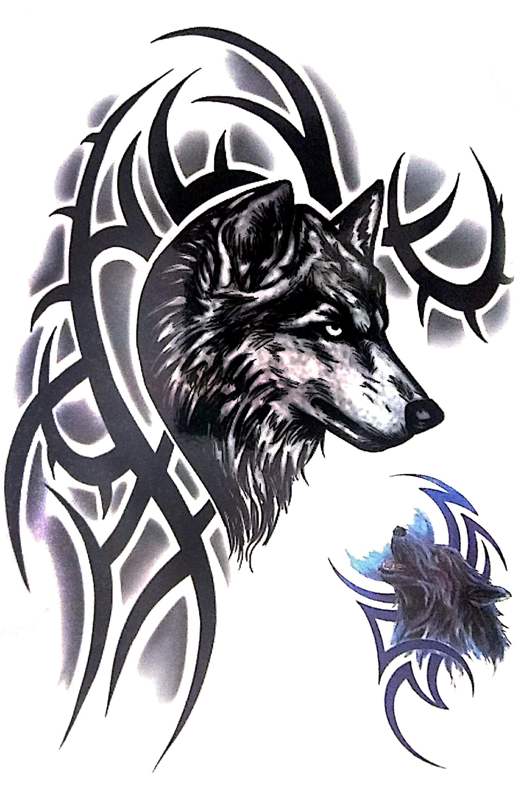 Waterproof Temporary Tattoo Stickers for Adults & Kids - 3D Realistic Flowers, Butterflies, Stars, Angels, Wolves & Armband Designs (21x15cm) | Perfect for Parties, Halloween Costumes & Fashion Accessories