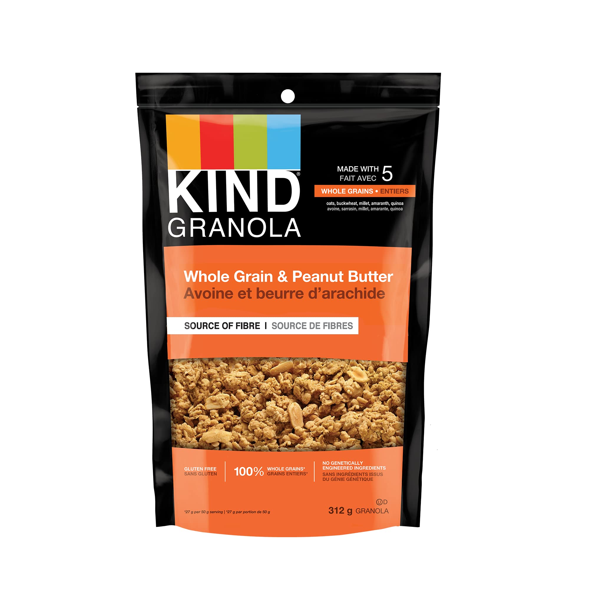 KIND Healthy Grains Clusters - Peanut Butter Whole Grain Granola Snack, 10g Protein, Gluten Free, 11oz (312g) Resealable Bag | Perfect for Breakfast, Hiking & On-the-Go Snacking