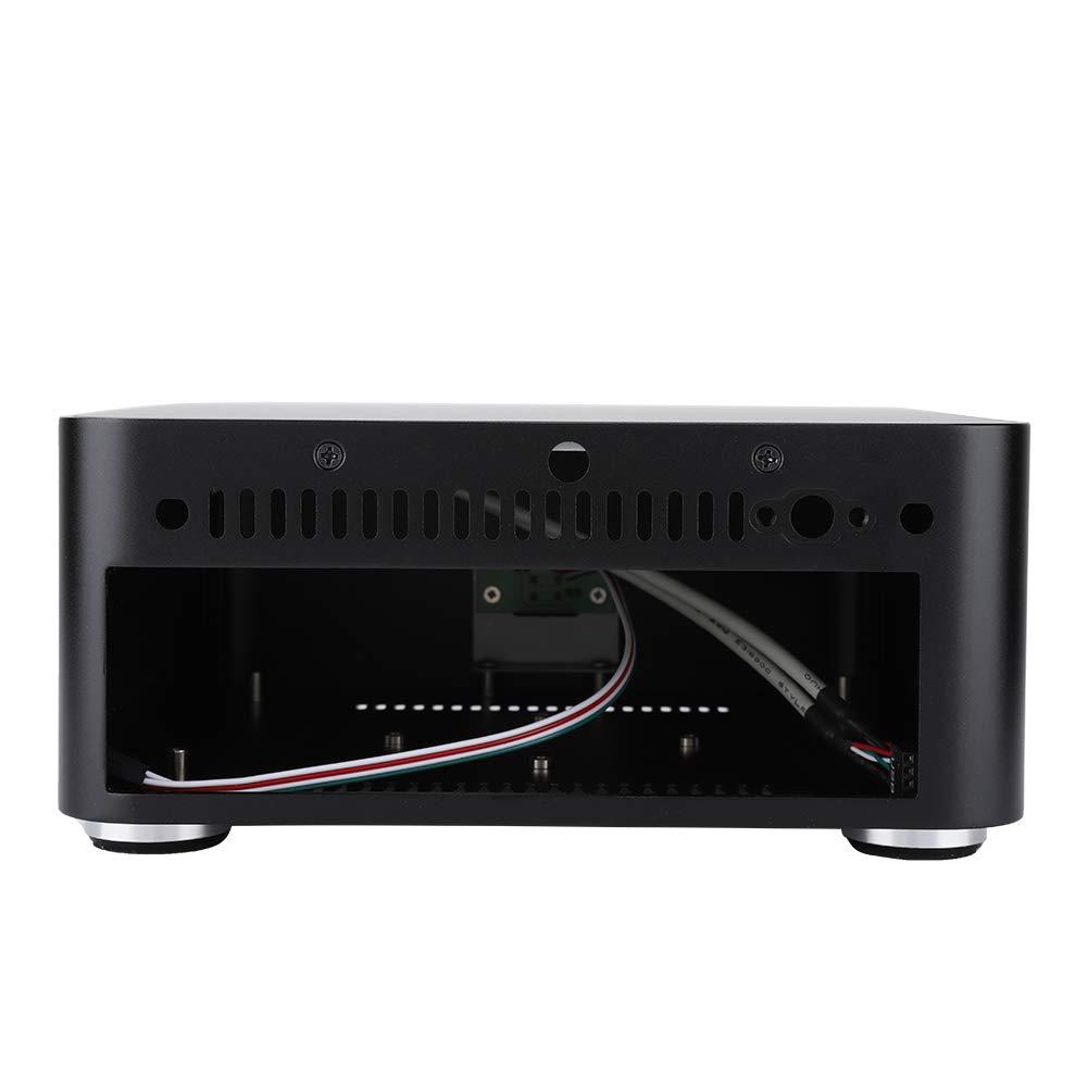 Compact Mini ITX Computer Case - Aluminum Alloy Chassis for ITX Motherboard (170x170mm) - Black with USB 2.0 - Perfect for Home Office, Gaming & HTPC Builds