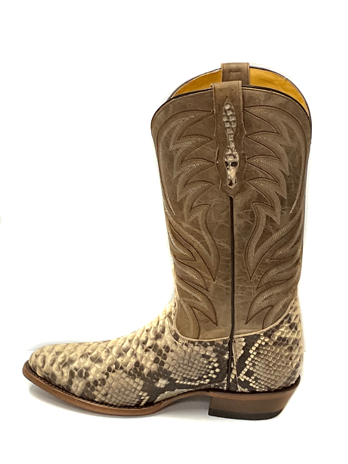 Roper Men's Exotic R Toe Peyton Python Boots - Tan Western Cowboy Boots for Men | Durable & Stylish for Rodeo, Country Music Festivals & Outdoor Adventures