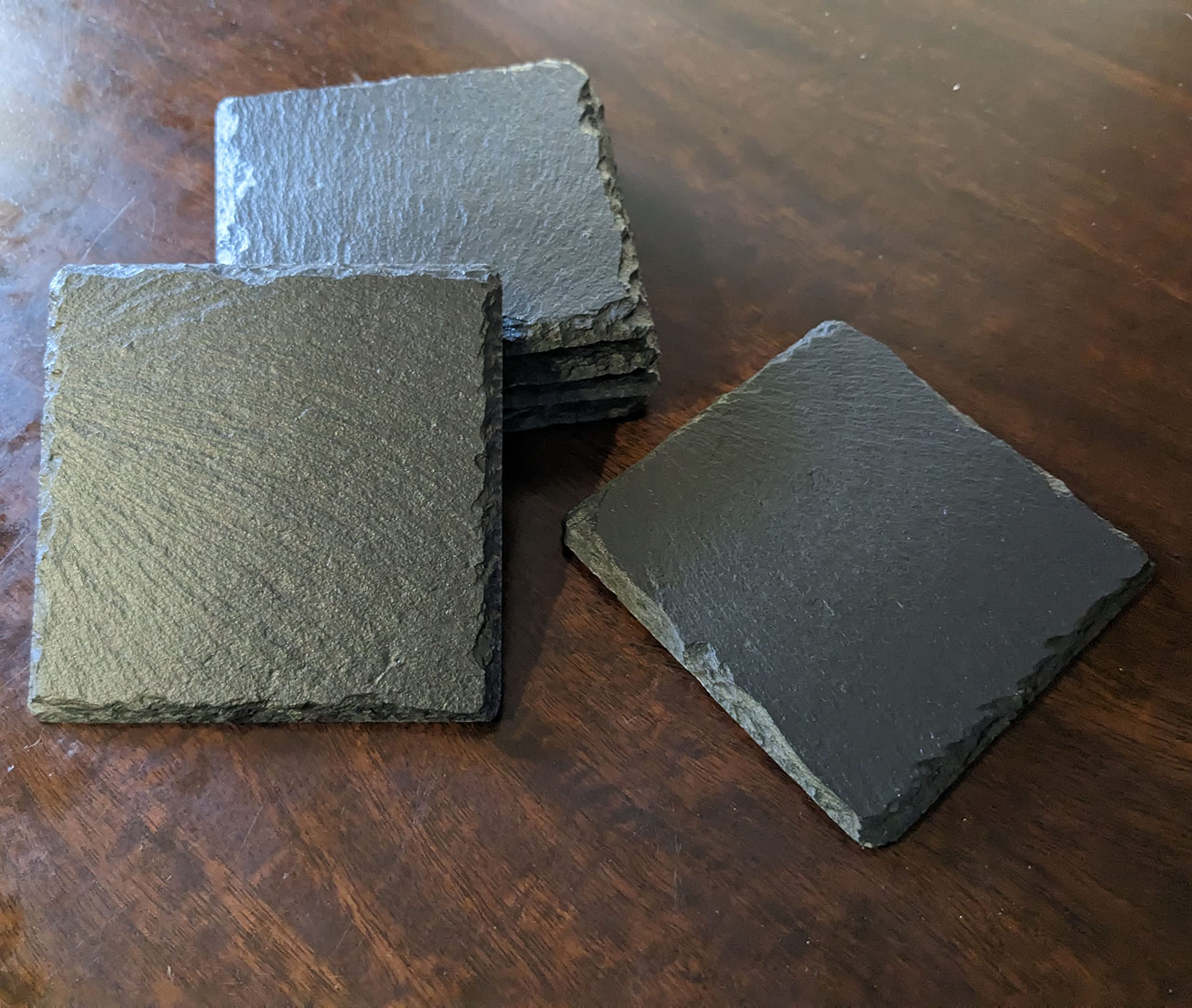 Premium Slate Coasters Set with Laser-Etched Porsche 911 Design | Elegant Square Drink Mats for Home, Office & Car Enthusiasts - Set of 4 - Perfect for Coffee Tables, Bars & Automotive Decor