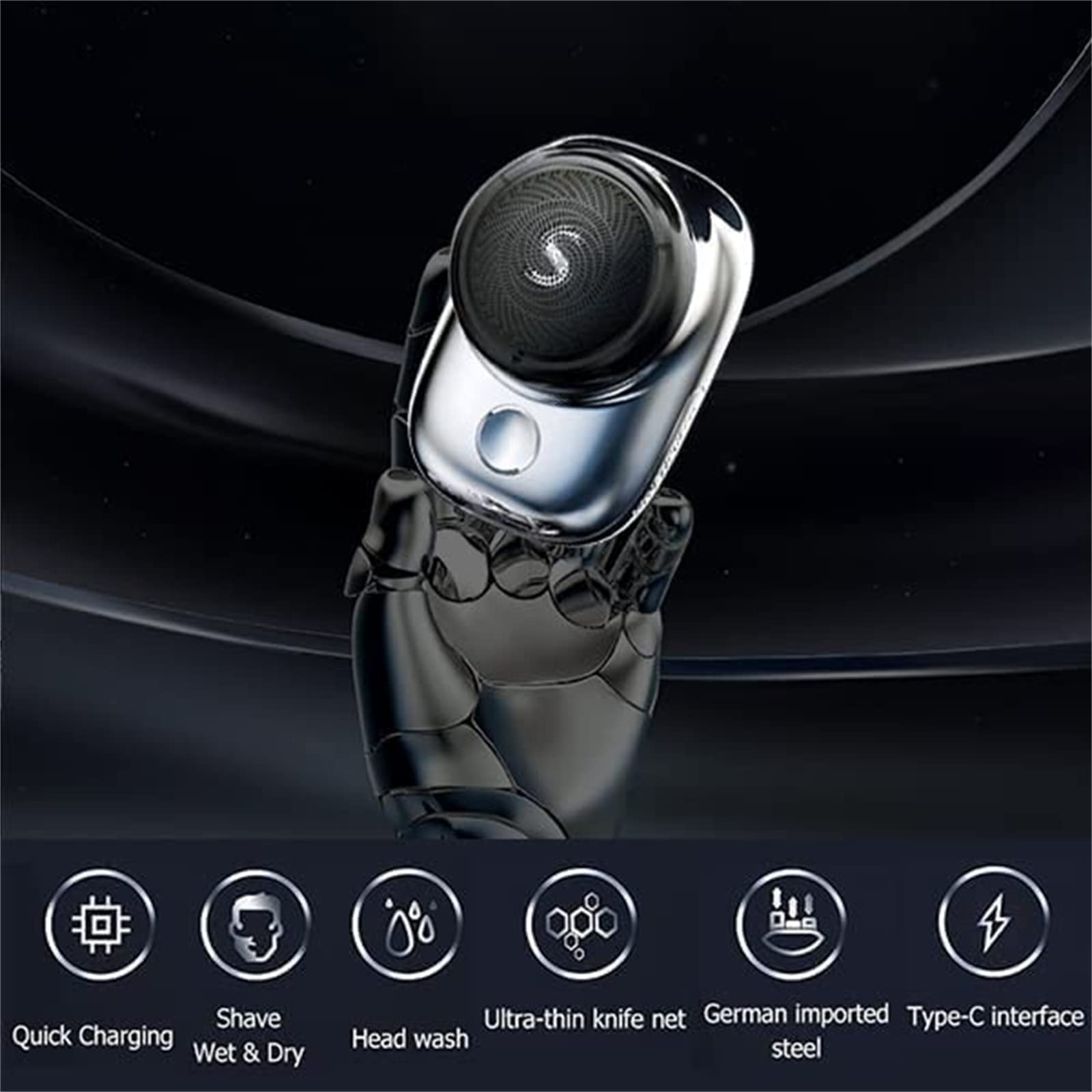 2023 New Mini Portable Electric Shaver for Men - USB Rechargeable Pocket Shaver, Dual Blade Facial Hair Trimmer for Travel, Office & Car Use (Green & Blue) - Perfect Gift for Businessmen & Travelers