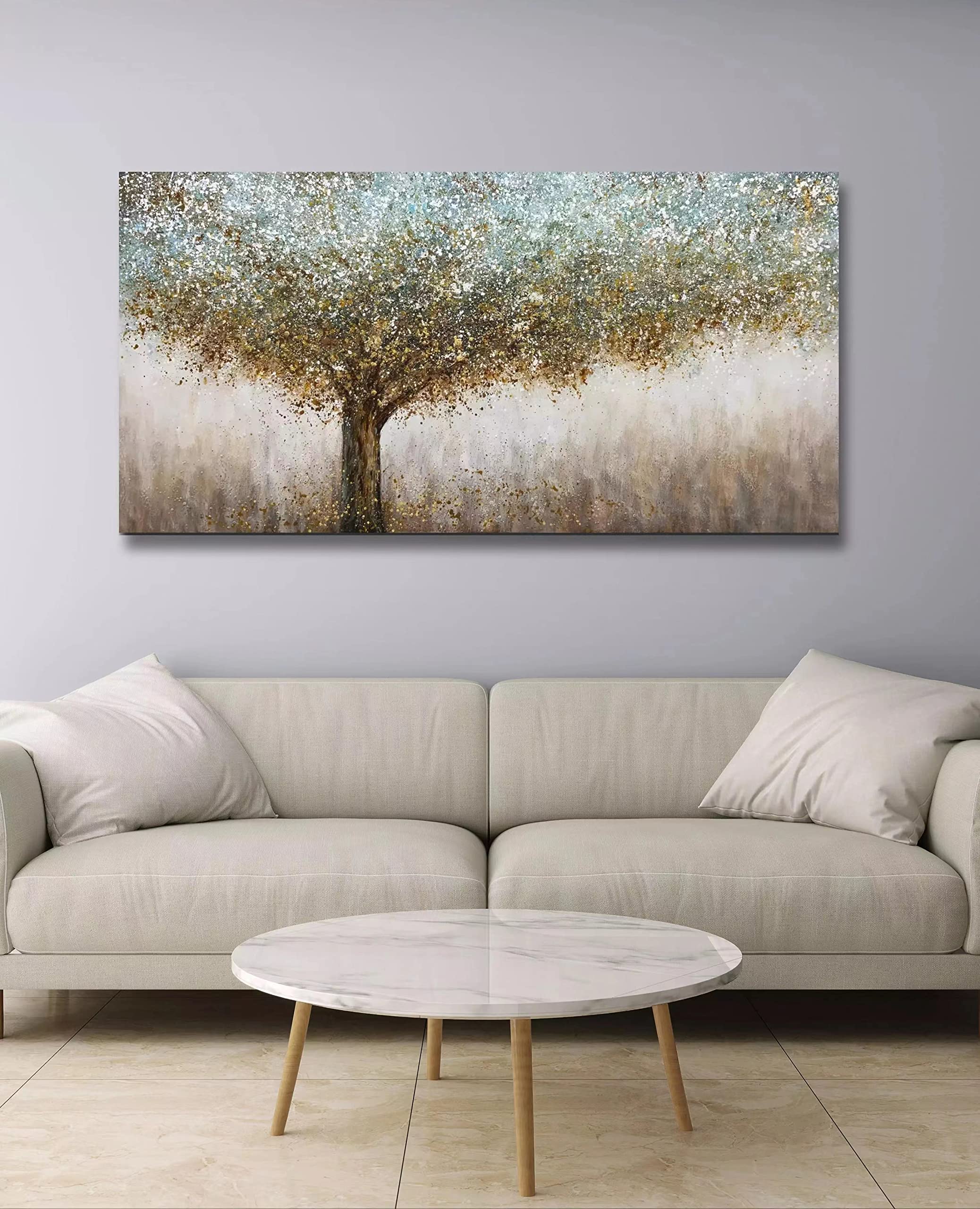 30x60 Inch Abstract Canvas Wall Art - 100% Hand-Painted Oil Painting Framed Contemporary Decor for Living Room, Bedroom & Office | Tiancheng Art