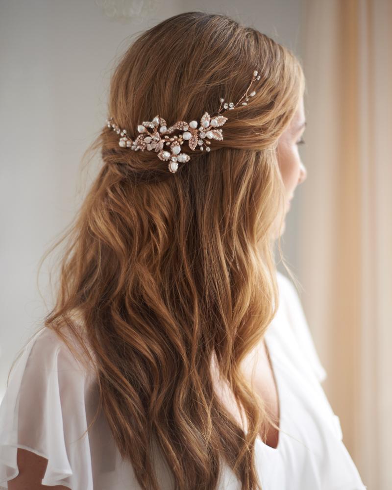 Leona Bridal Hair Vine - Elegant Crystal Wedding Headpiece for Brides, Bridesmaids & Prom - Perfect for Weddings, Formal Events & Special Occasions