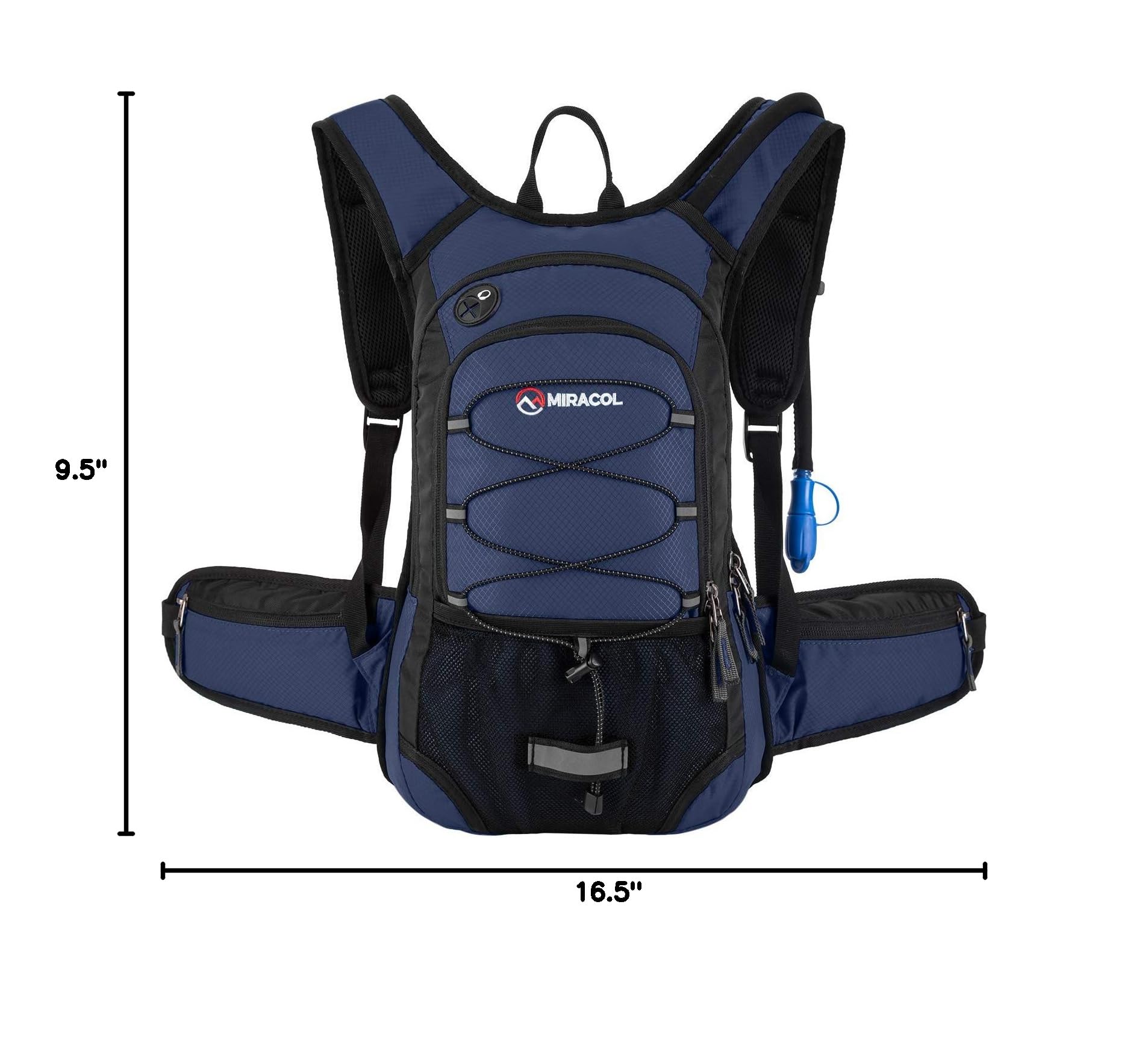 Miracol Insulated 2L Hydration Pack - Lightweight Hiking Water Backpack with Leakproof Bladder for Outdoor Adventures and Long-Distance Trekking