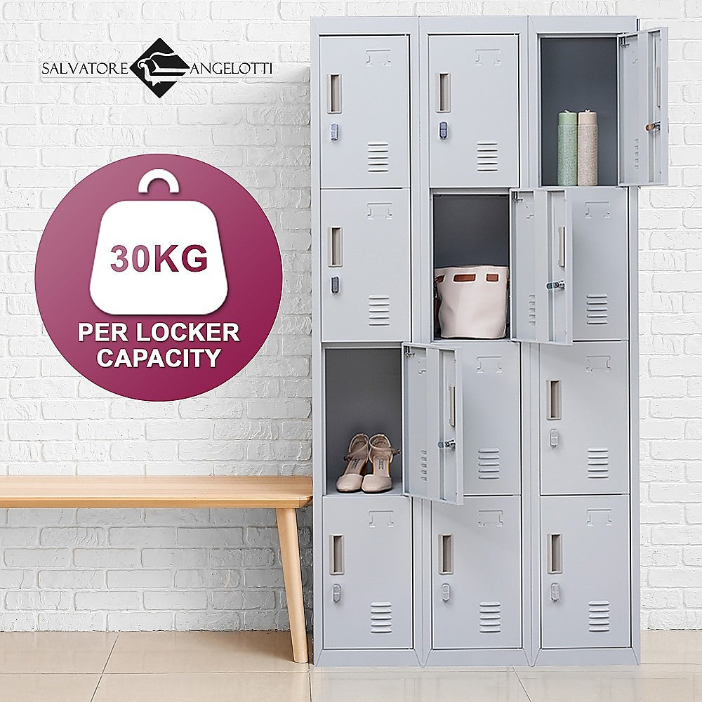 12-Pack Heavy Duty Door Locker with Padlock - Secure Storage for Office, Gym, Shed, School & Home - Ideal for Lockers, Cabinets, Gates and Storage Units