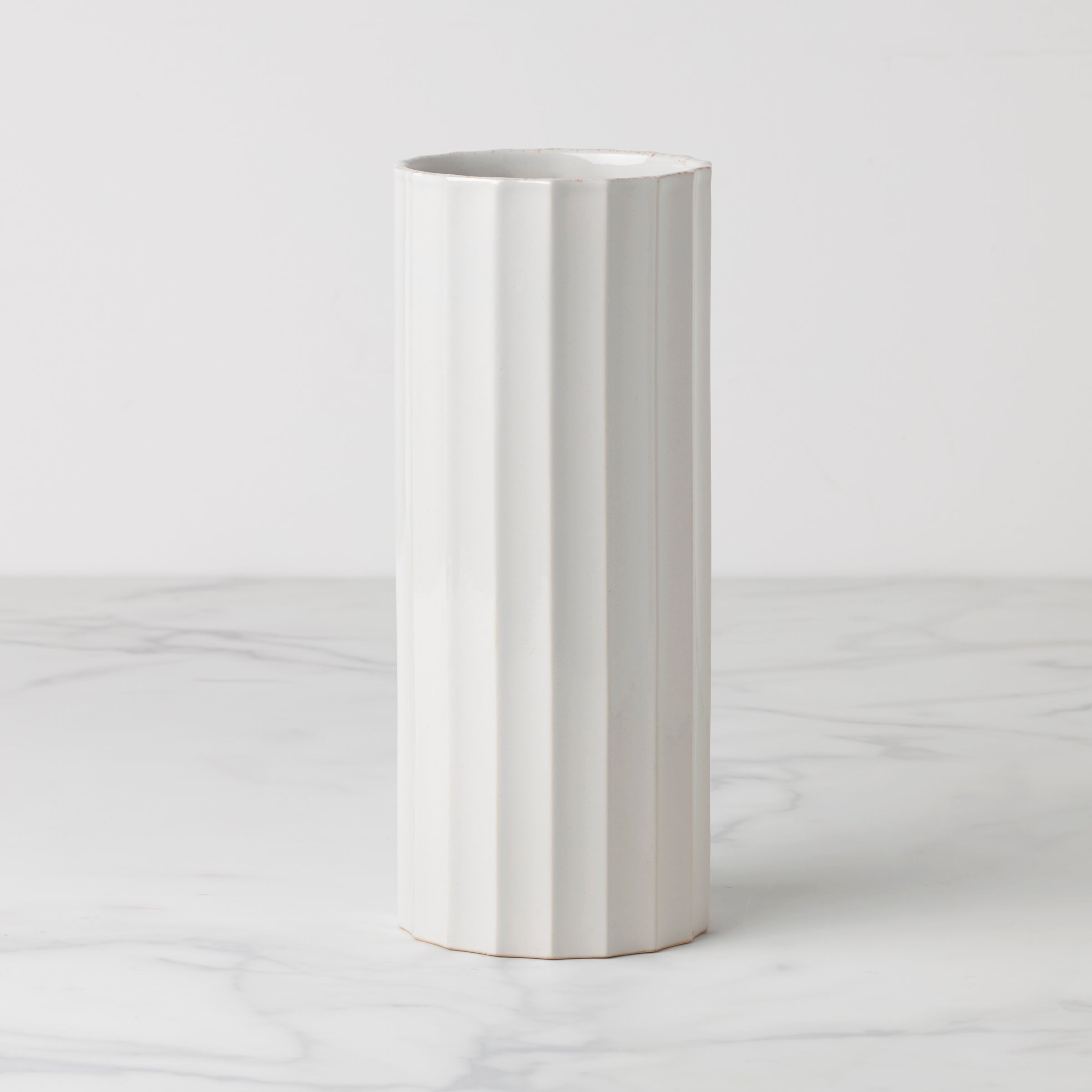 French Pearl Scallop Cylinder Vase - Elegant Home Decor for Wedding Centerpieces, Dining Table & Living Room Display