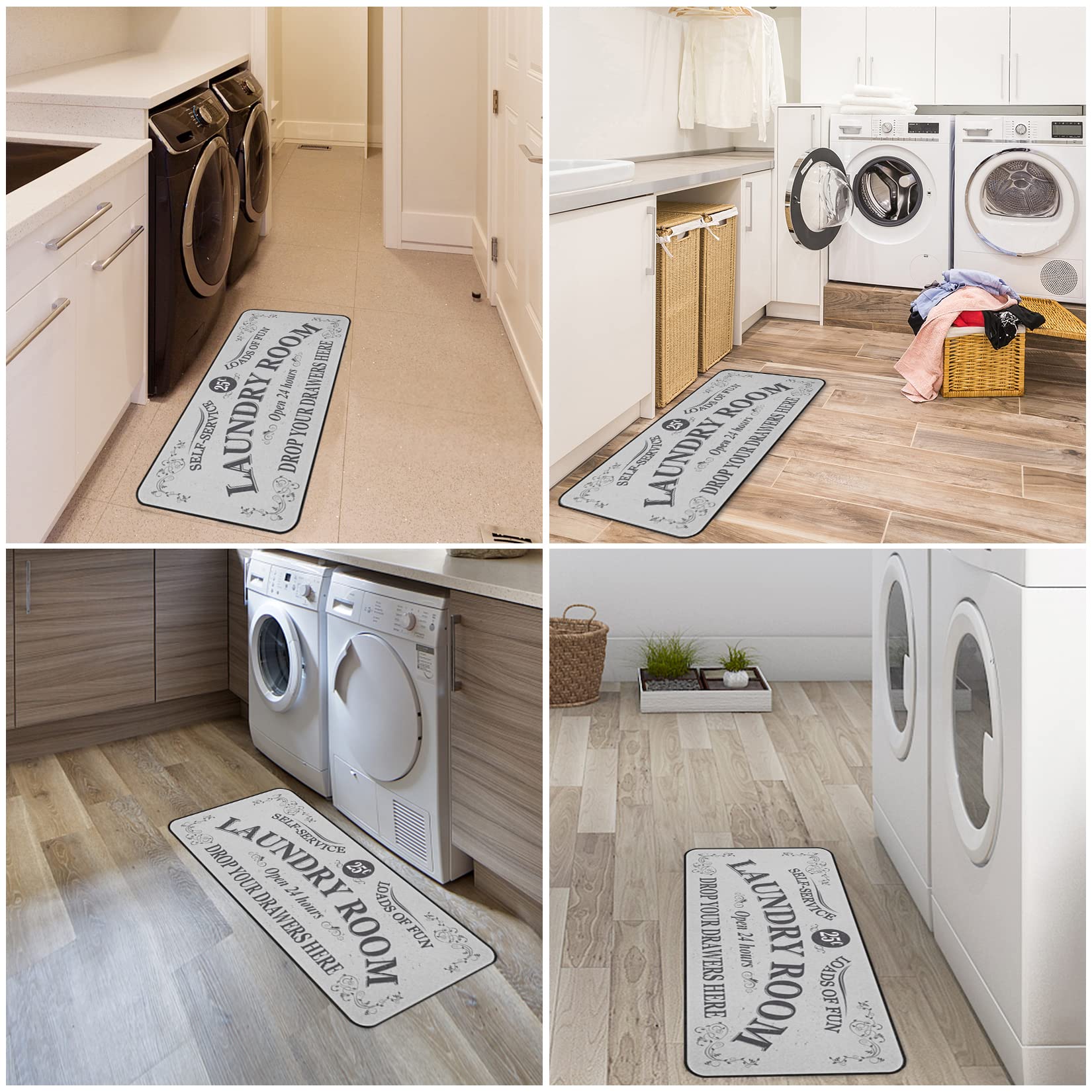Non-Slip Laundry Room Rug Runner - 20