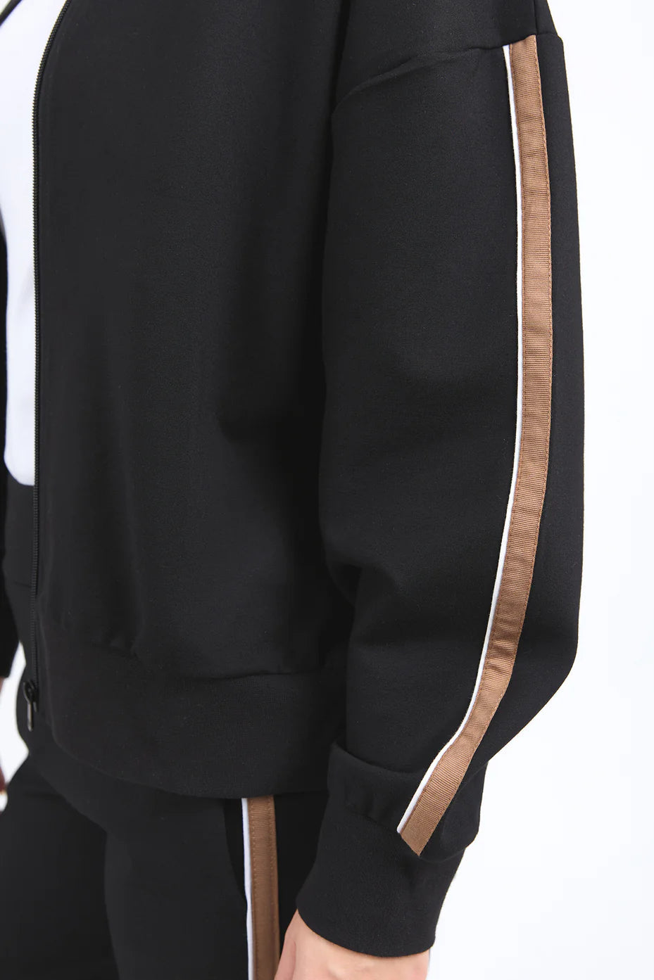 London Black Natural Sleeve Stripe Jacket for Men - Classic Casual Coat for Fall & Winter - Perfect for Office, Dating & Outdoor Activities