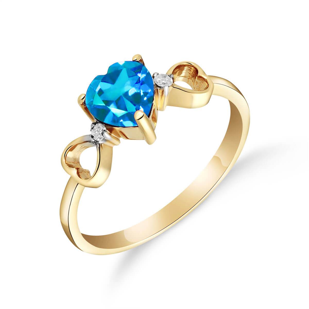0.96 Carat 14K Solid Yellow Gold Blue Topaz Diamond Ring - Elegant Light of Mine Engagement Ring for Women, Perfect for Proposals, Anniversaries & Special Occasions