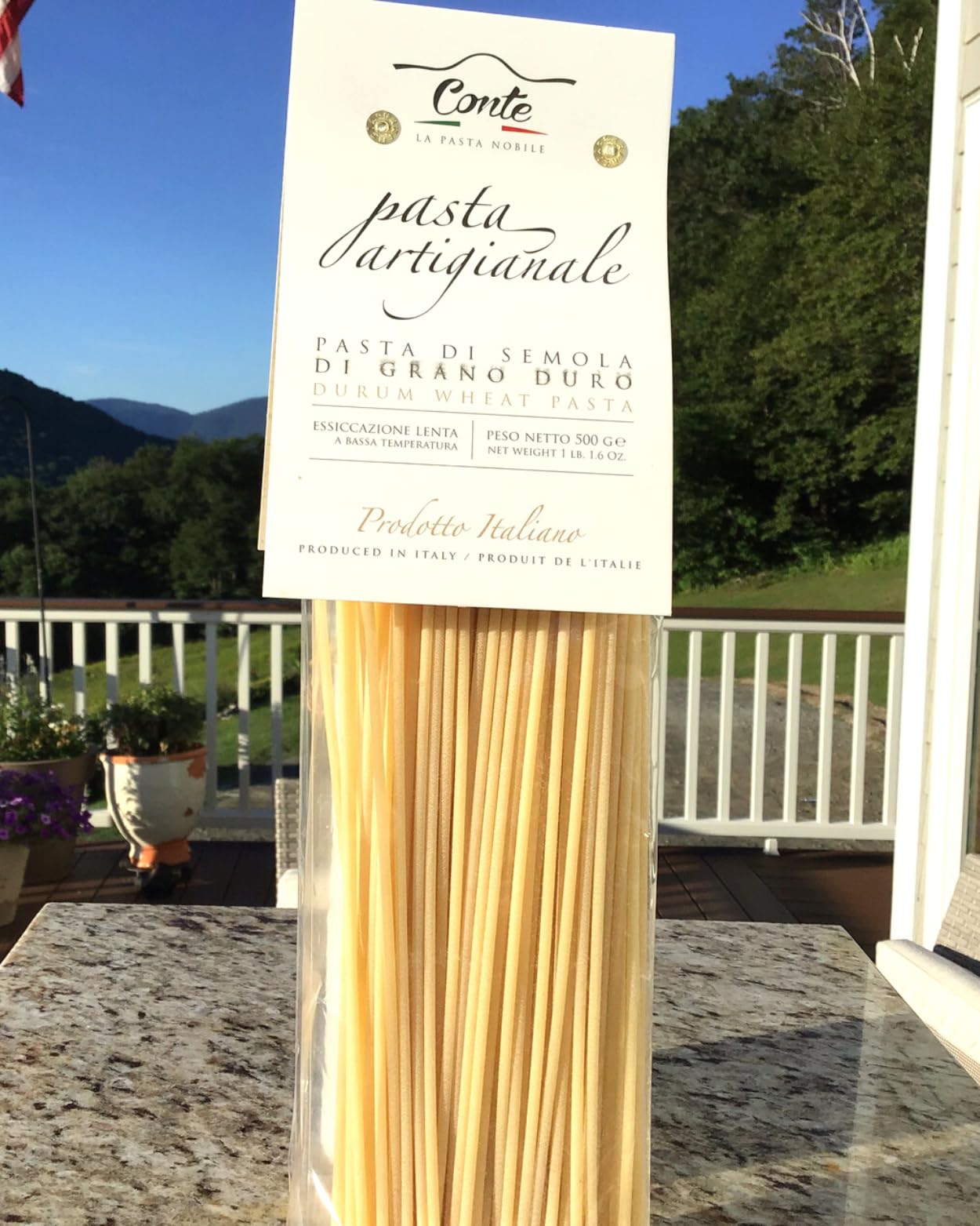Premium Conte Spaghettoni Pasta 500g - Authentic Italian Import - Artisan Durum Wheat Blend - High Protein Low Ash Pasta - Golden Yellow Color - Pure Water & Static Dried - Perfect for Spaghetti Carbonara, Aglio e Olio & Italian Cuisine - Ideal for Home Cooking & Restaurant Use
