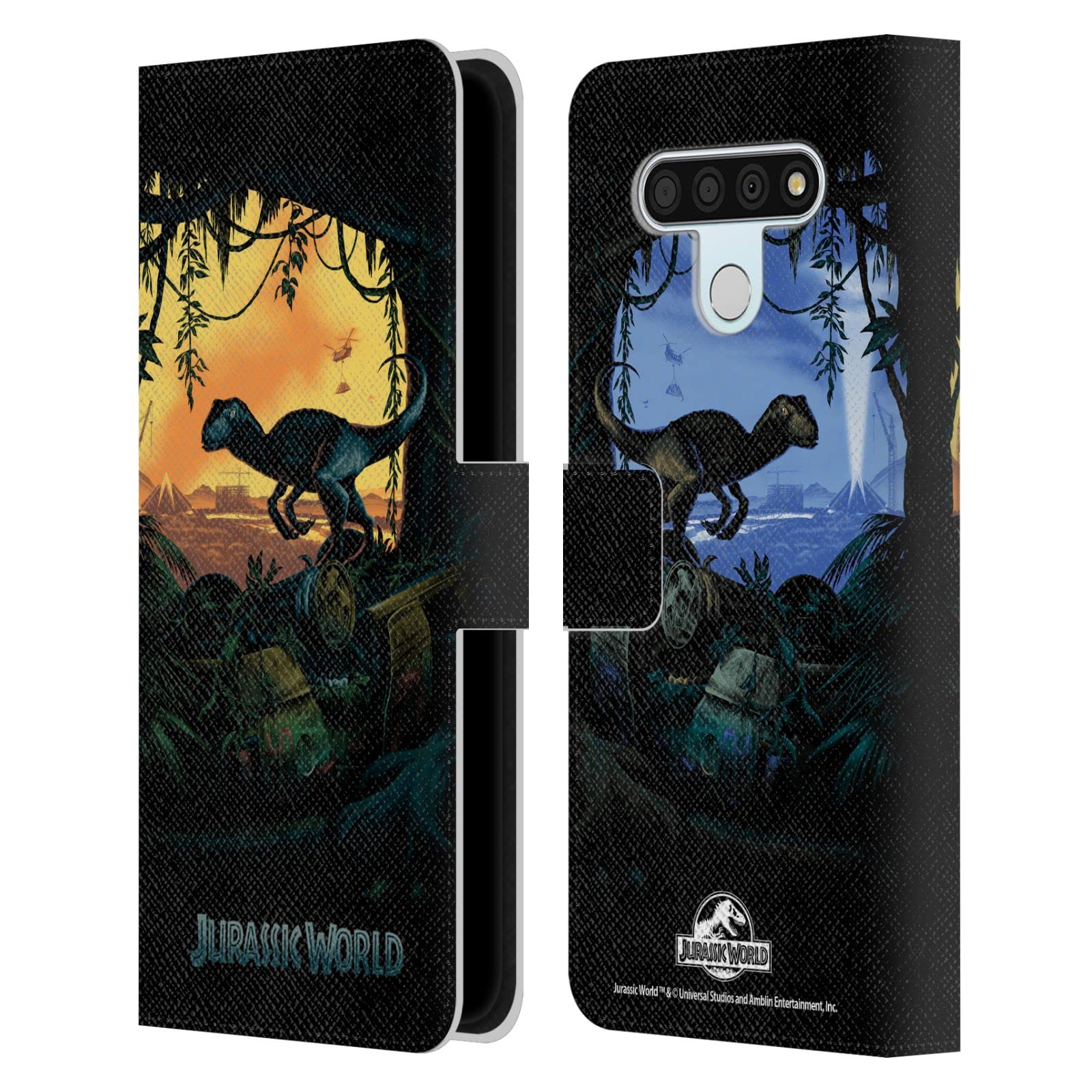 Jurassic World Blue Velociraptor Leather Book Wallet Case Cover for LG Stylo 6 - Officially Licensed by Head Case Designs, Perfect for Daily Use and Travel