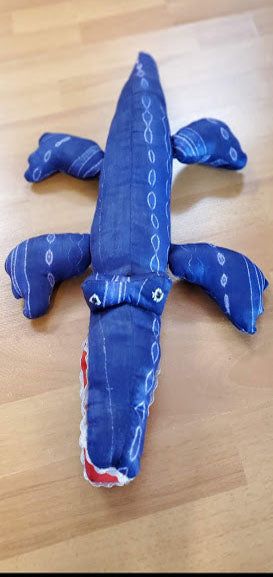 African Tie Dye Stuffed Alligator Plush Toy - DPAST0011 | Soft & Colorful Handmade Alligator Stuffed Animal for Kids, Nursery Decor, Birthday Gift & African-Themed Party Favors