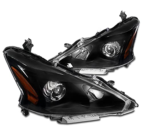 Black Projector Headlights Compatible with 2013-2015 Nissan Altima Sedan 4DR - High Performance LED Headlamps for Night Driving & Enhanced Visibility