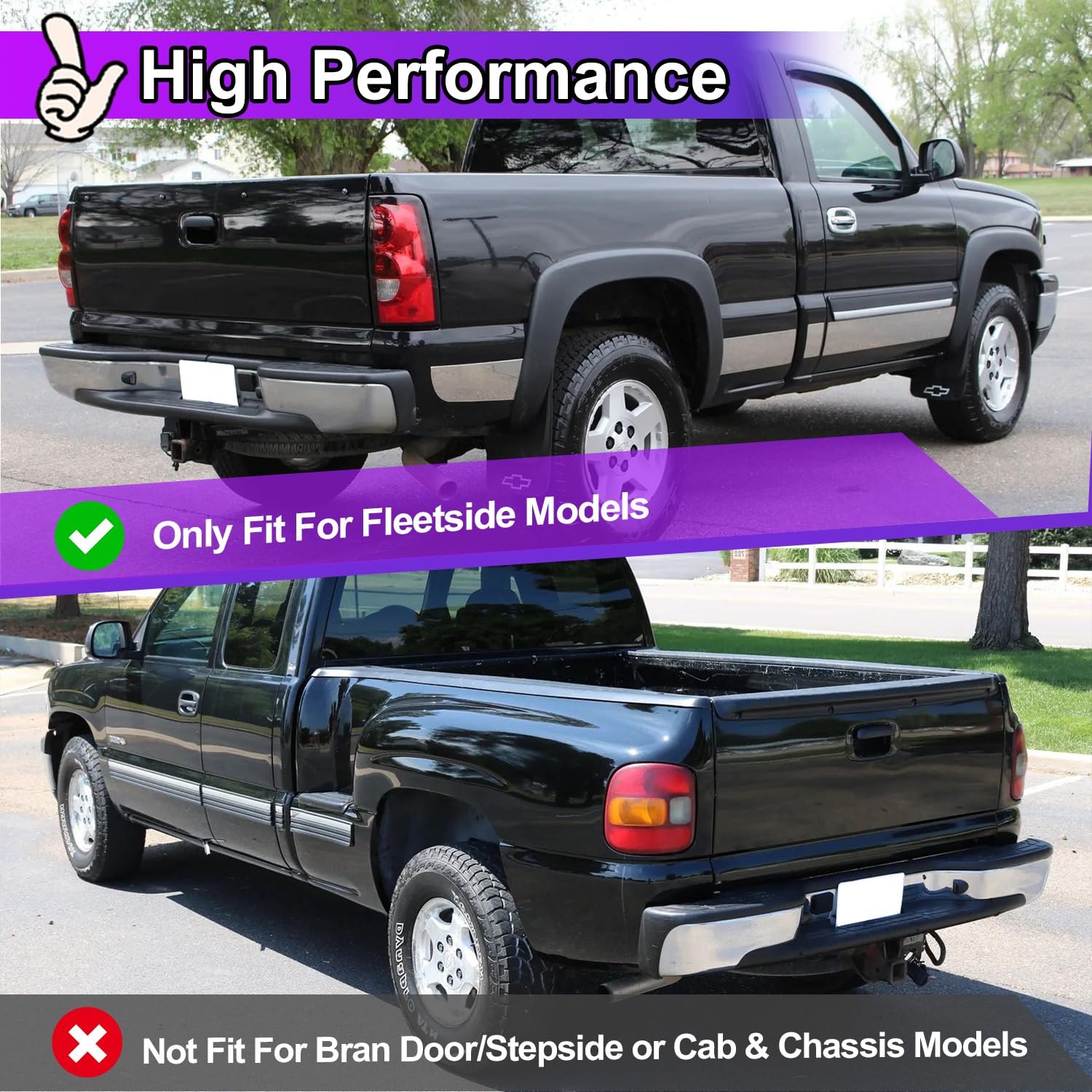 Nixon Offroad LED Tail Lights for Chevy Silverado 1500/2500/3500 (1999-2006) & GMC Sierra 1500/2500/3500 (1999-2002) - Black/Clear Rear Lamps Assembly - Durable & Bright for Night Driving & Off-Road Adventures