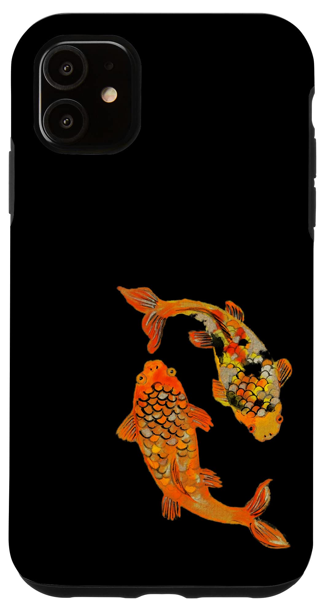 Stylish iPhone 11 Koi Fish Phone Case - Japanese Asian Carp Art Design Protective Cover | Perfect Gift for Anime Lovers & Nature Enthusiasts | Use for Daily Protection, Photography Props, and Unique Gift Ideas