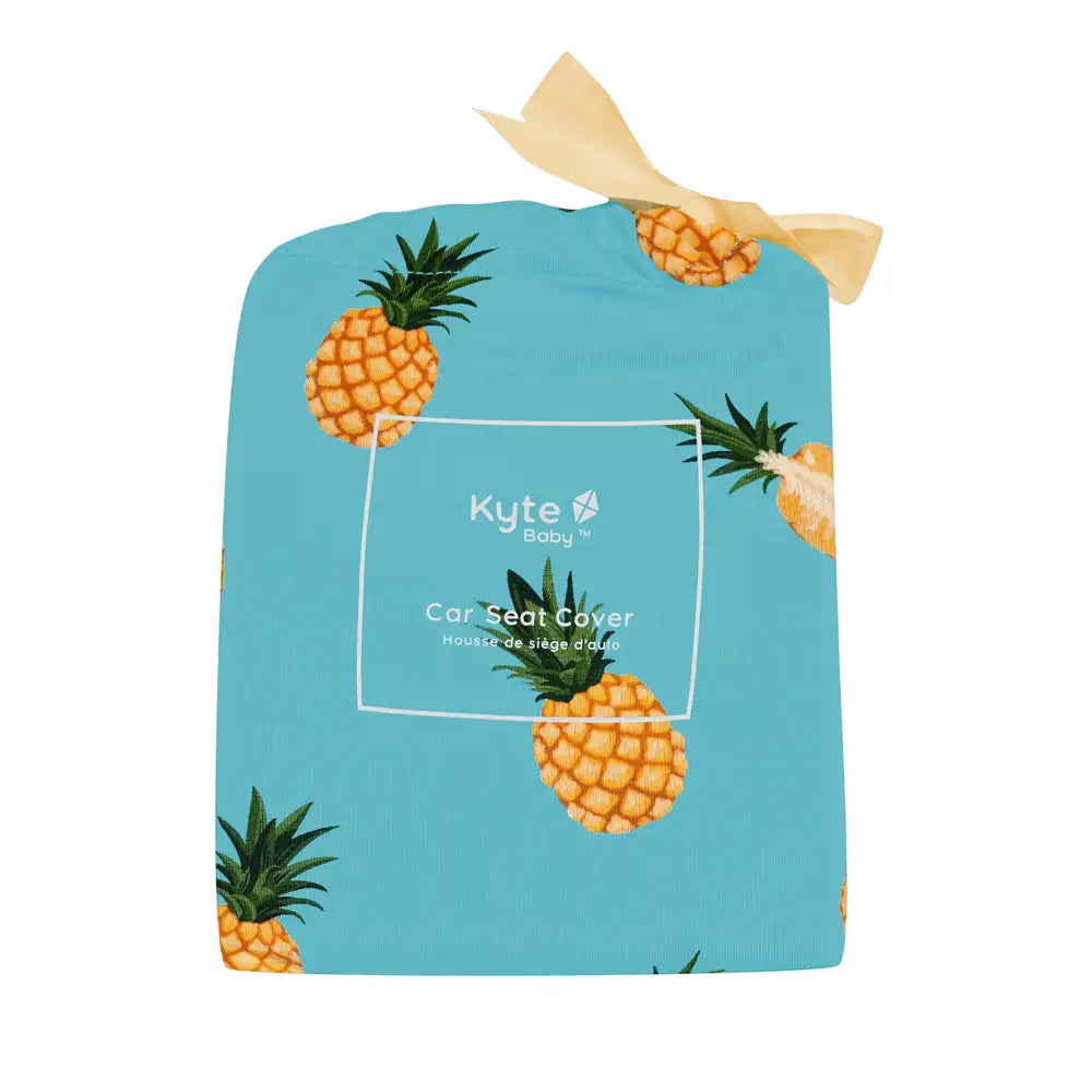 Kyte Baby Car Seat Cover - Soft & Breathable Pineapple Print - Universal Fit for Infant Car Seats - Perfect for Travel, Shopping & Outdoor Adventures