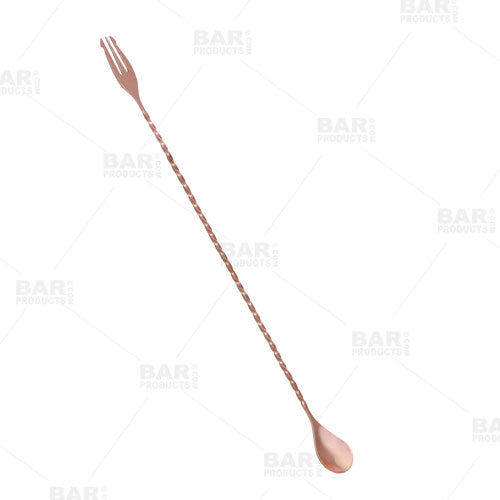 BarConic® Copper Trident Bar Spoons - Professional Mixology Tools (12/14/16 Inch Options) - Perfect for Cocktail Making, Home Bars & Bartending Accessories