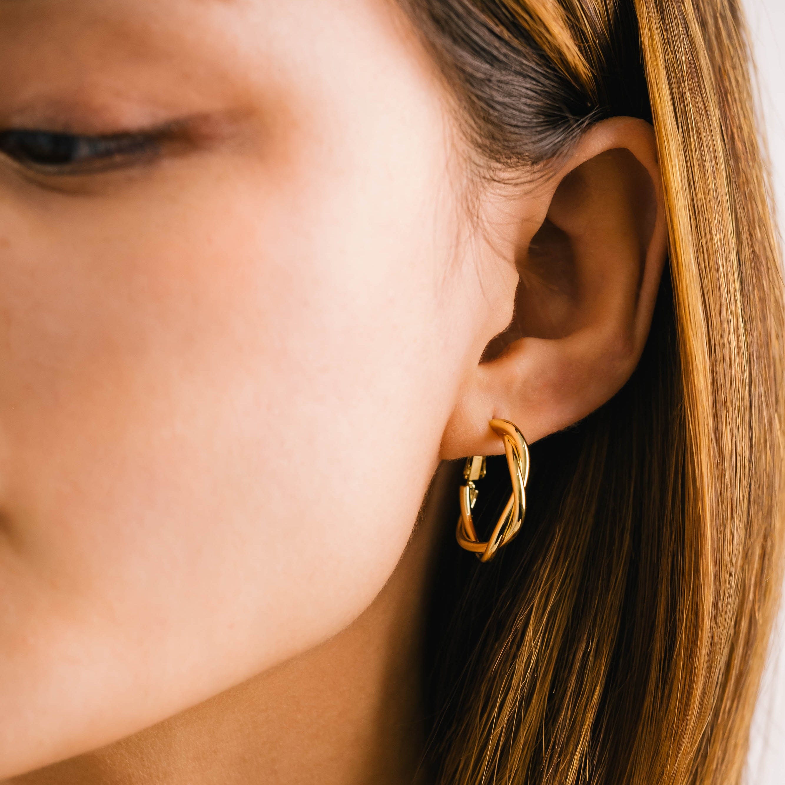 Rory Hoop Earrings for Women - 14K Gold Plated Dainty Huggie Hoops - Minimalist Everyday Jewelry for Work, Date Night & Gifting