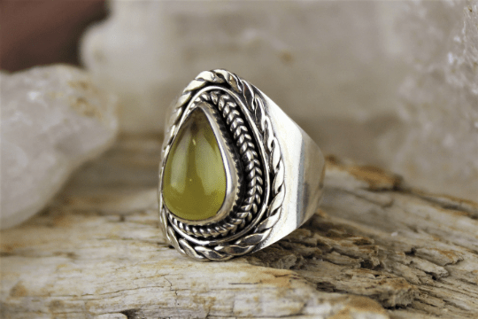 Natural Amber Ring Size 7 for Women - Handmade Baltic Amber Jewelry - Perfect for Healing, Fashion & Gift Giving