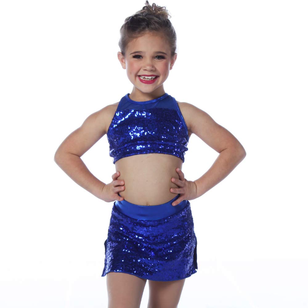 Sequin Skort with Built-in Shorts for Girls - Sparkly Dance Skirt for Performances, Cheerleading, Gymnastics & Ballet