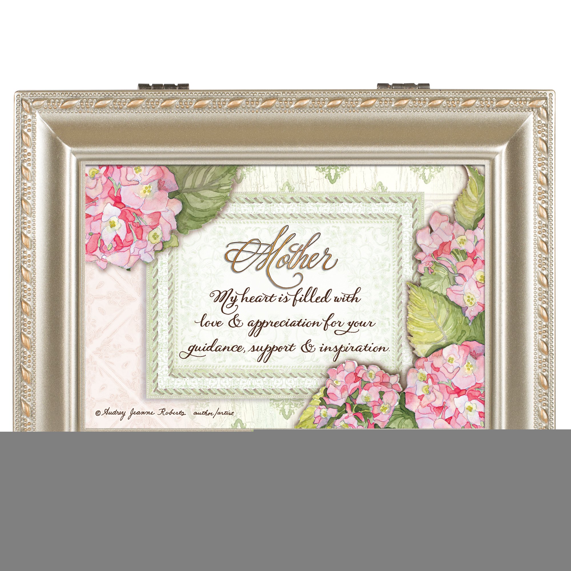 Elegant Mother Champagne Silver Music Jewelry Box - Plays 'You Light Up My Life' Song - Perfect for Gift Giving, Wedding Favors & Keepsake Storage